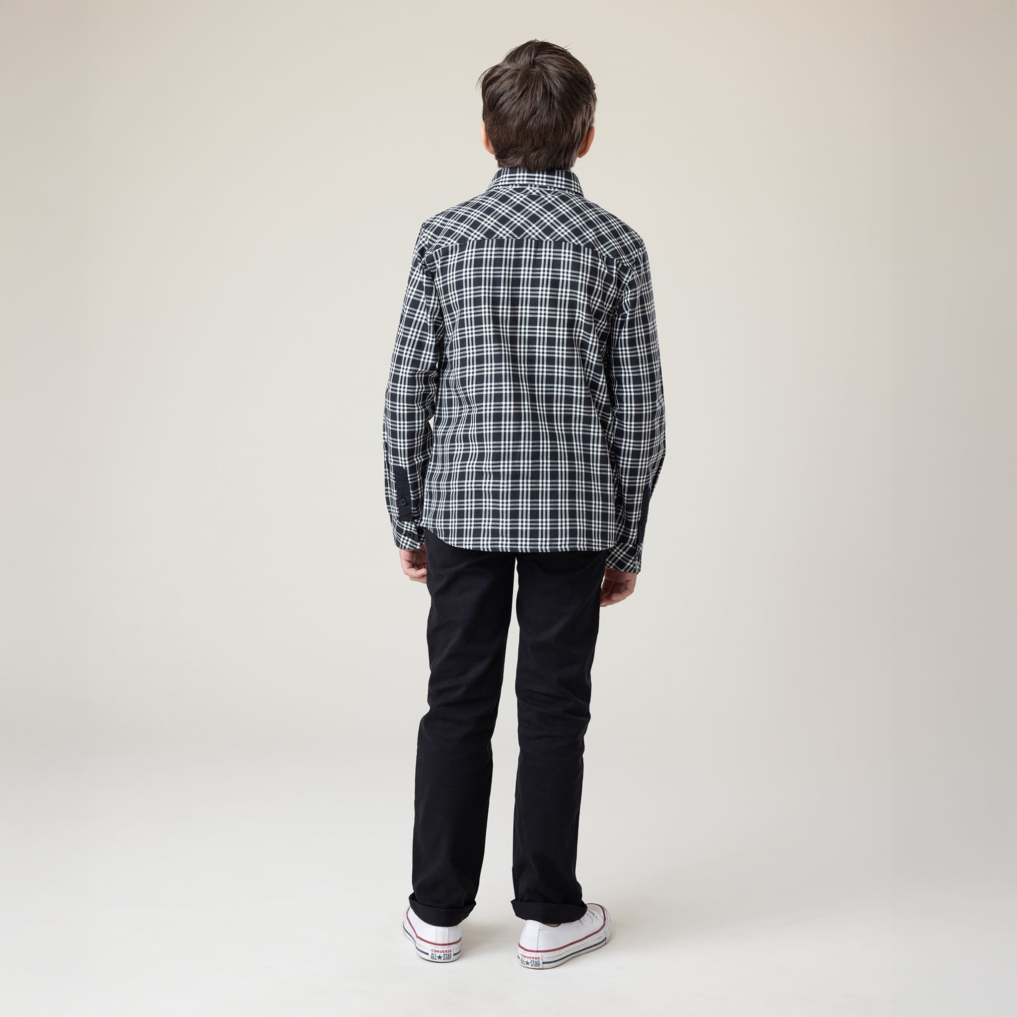 Chemise Carreaux Noir Chic 2-12ans - Image 5