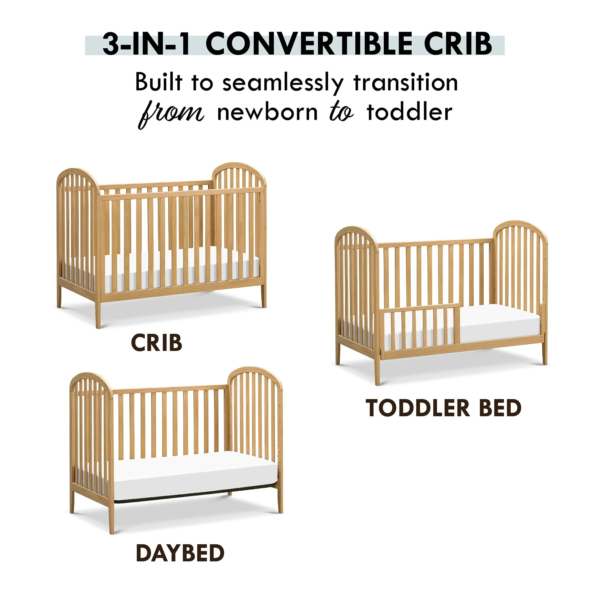Couchette Convertible 3-en-1 Beau - Miel - Image 8