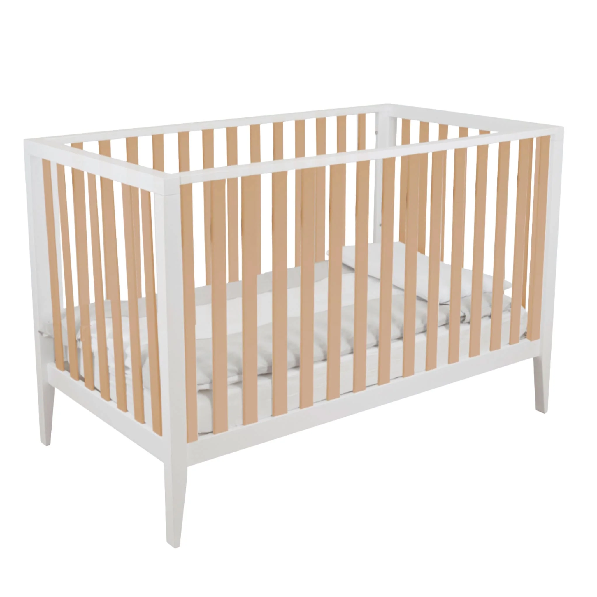 Couchette Bernini - Blanc/Naturel + Matelas