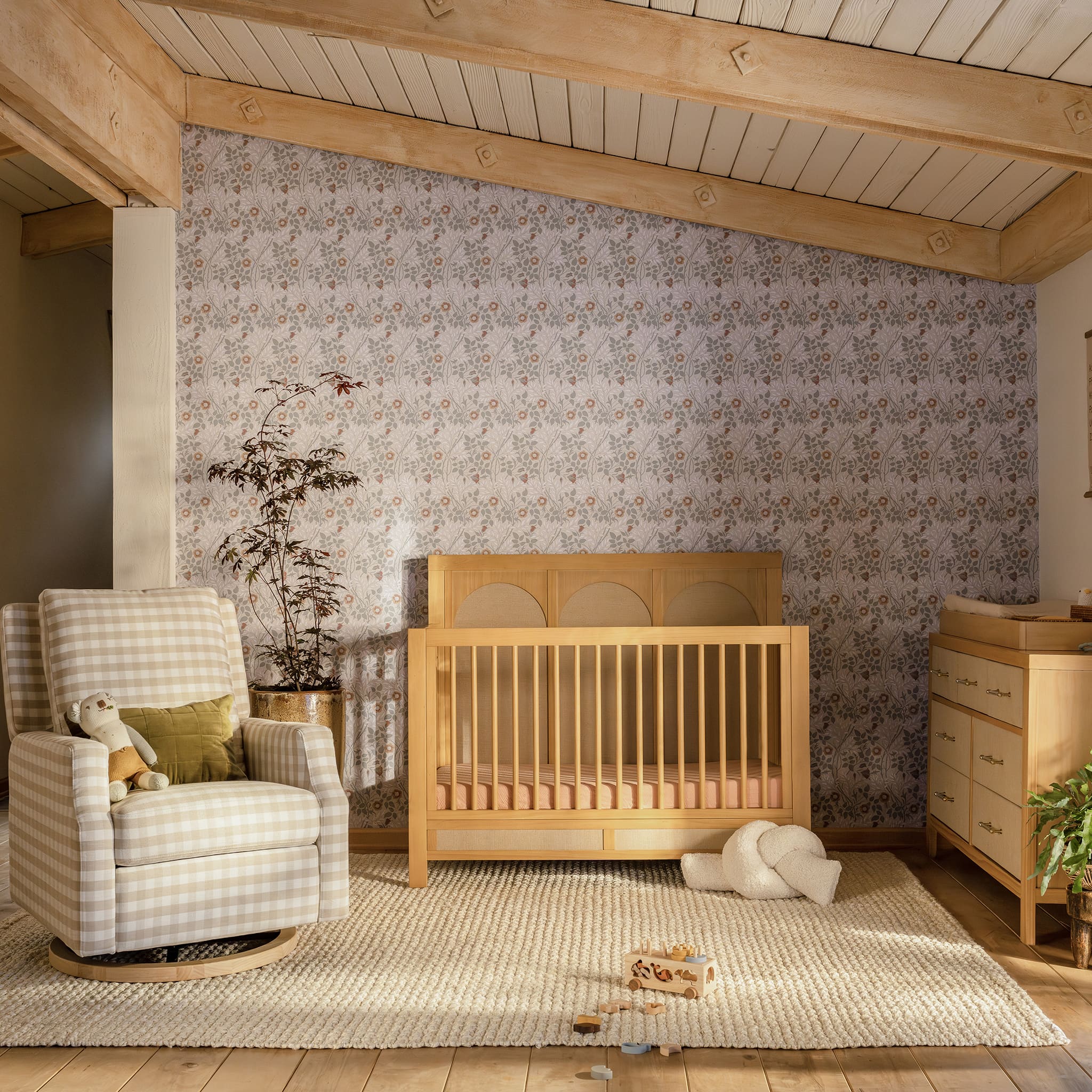 Couchette Convertible 4-en-1 Eloise - Miel et Tissu Eco-Weave - Image 10