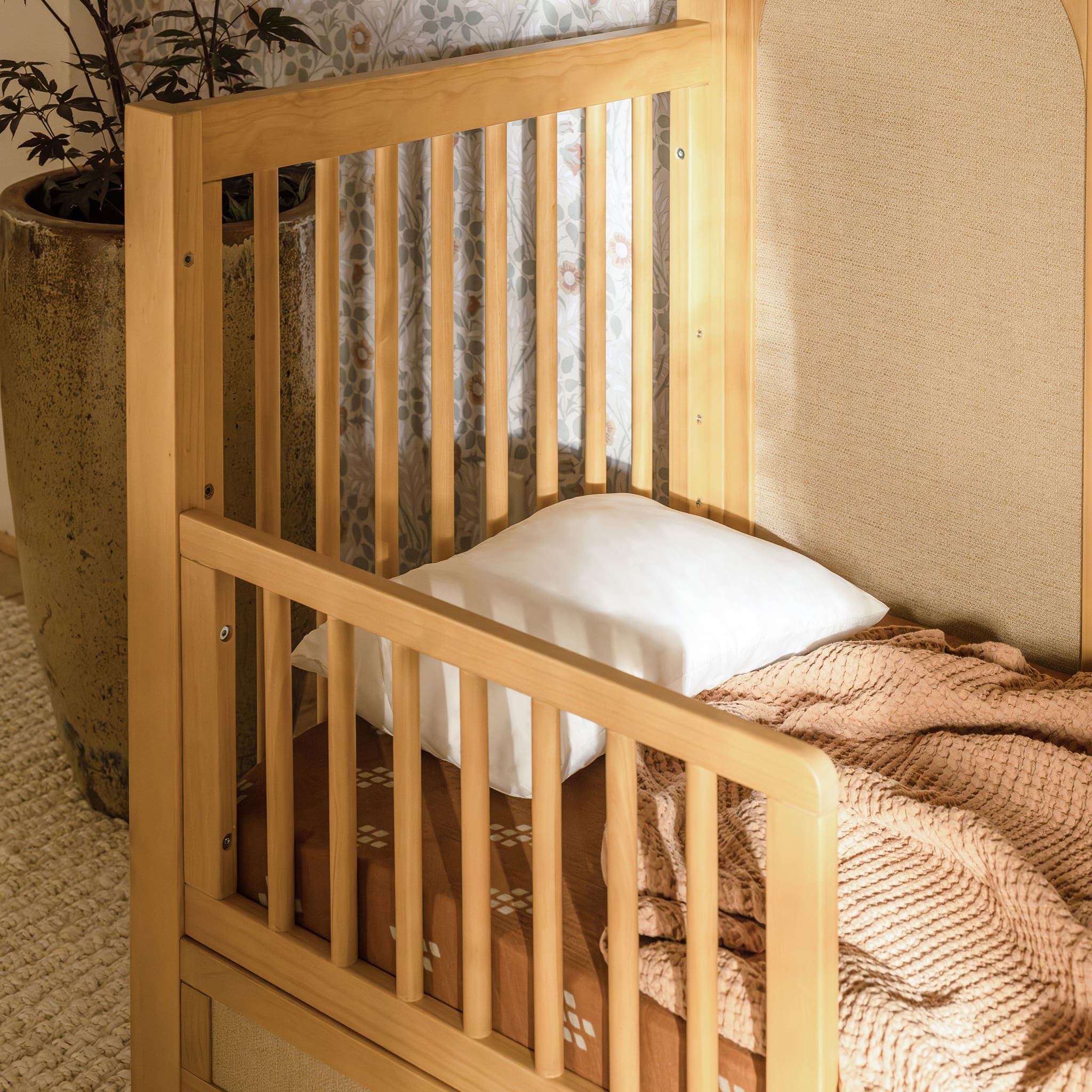 Couchette Convertible 4-en-1 Eloise - Miel et Tissu Eco-Weave - Image 14