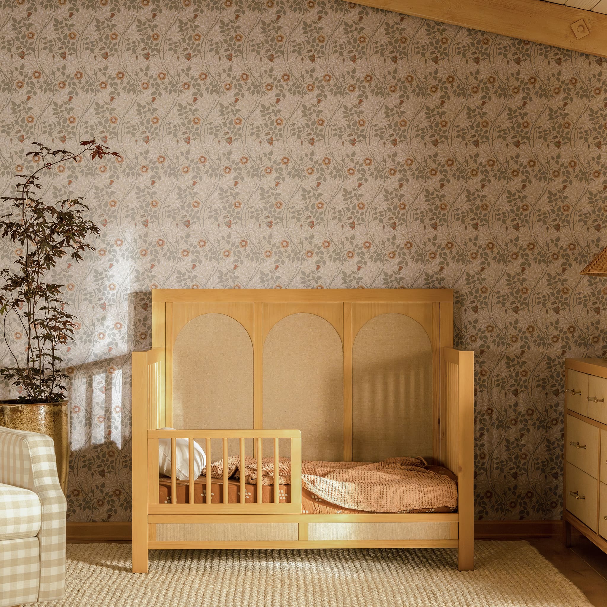 Couchette Convertible 4-en-1 Eloise - Miel et Tissu Eco-Weave - Image 15