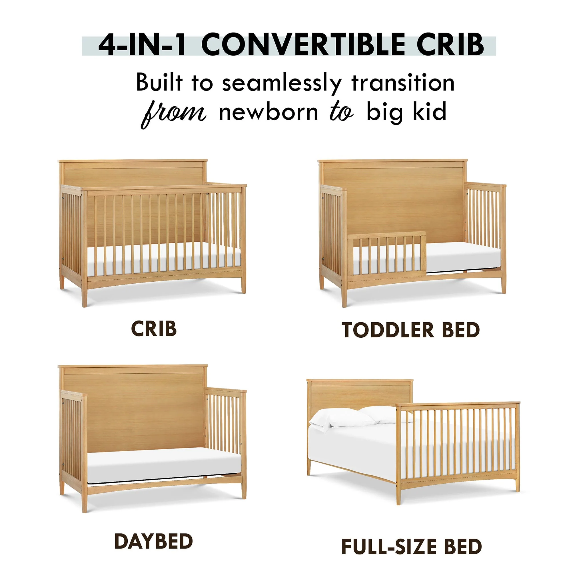 Couchette Convertible 4-en-1 Frem - Miel - Image 8