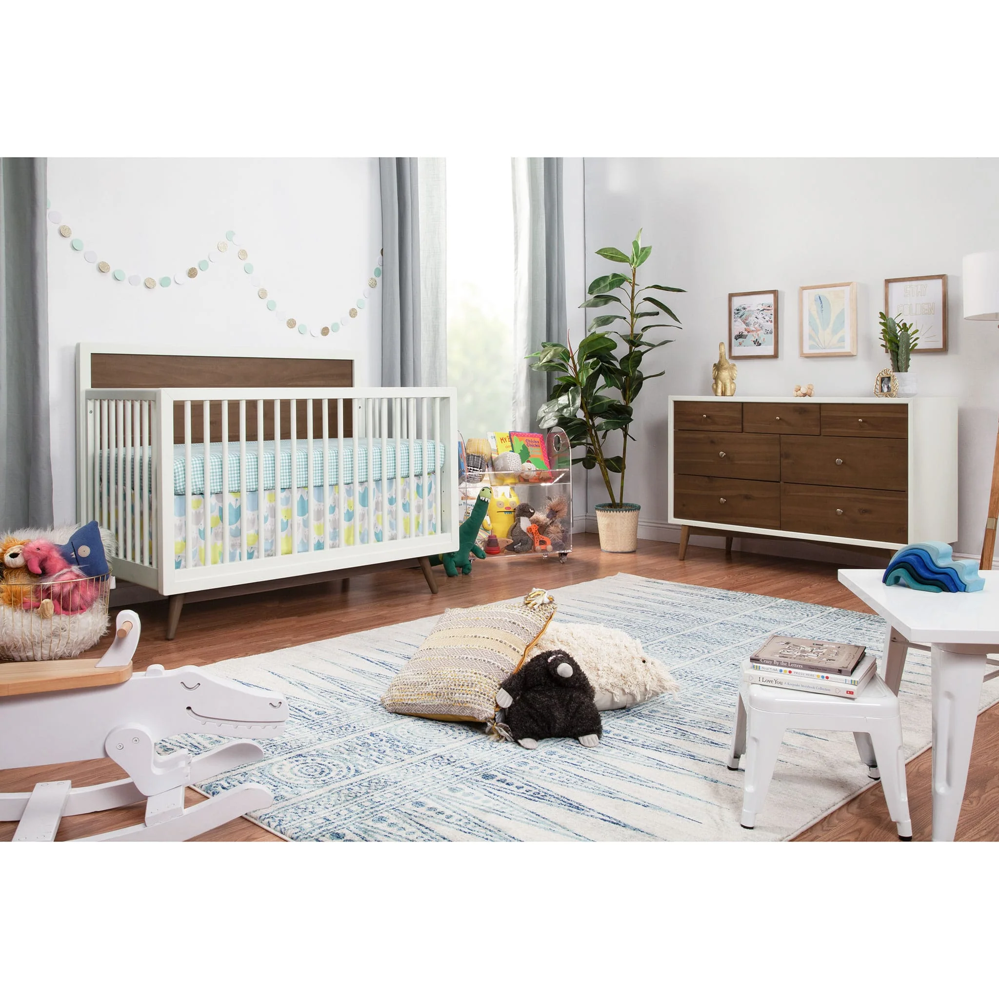 Couchette Convertible 4 en 1 Palma - Blanc Chaud / Noyer - Image 10