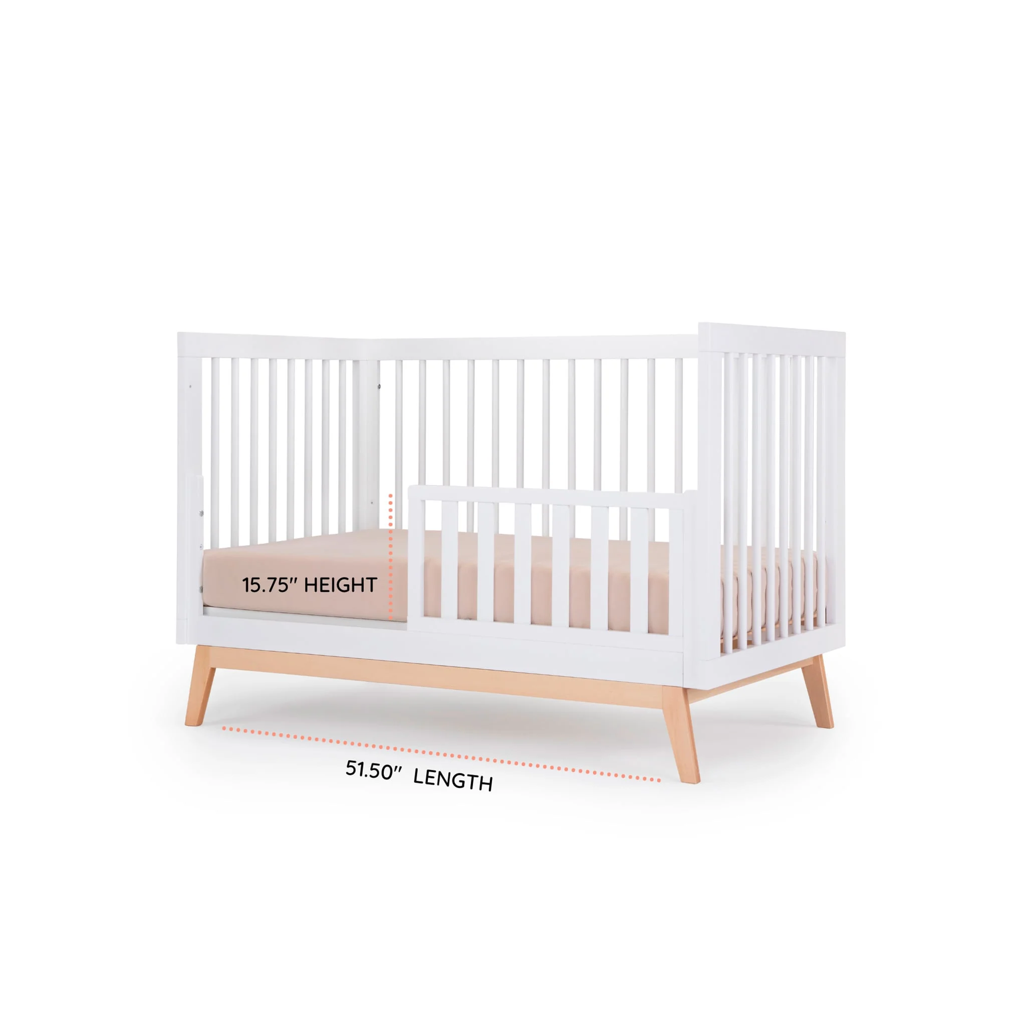 Couchette convertible 3-en-1 Soho - Blanc / Naturel - Image 9