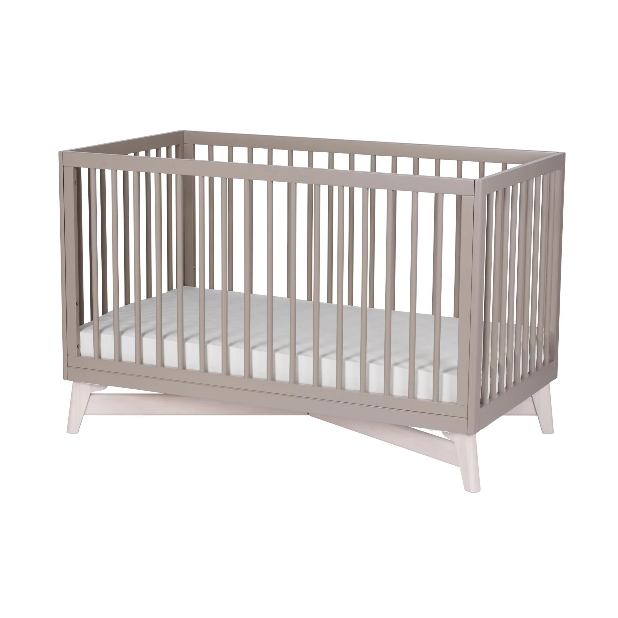 Couchette Convertible 4-en-1 Pala - Taupe/Blanc Lavé