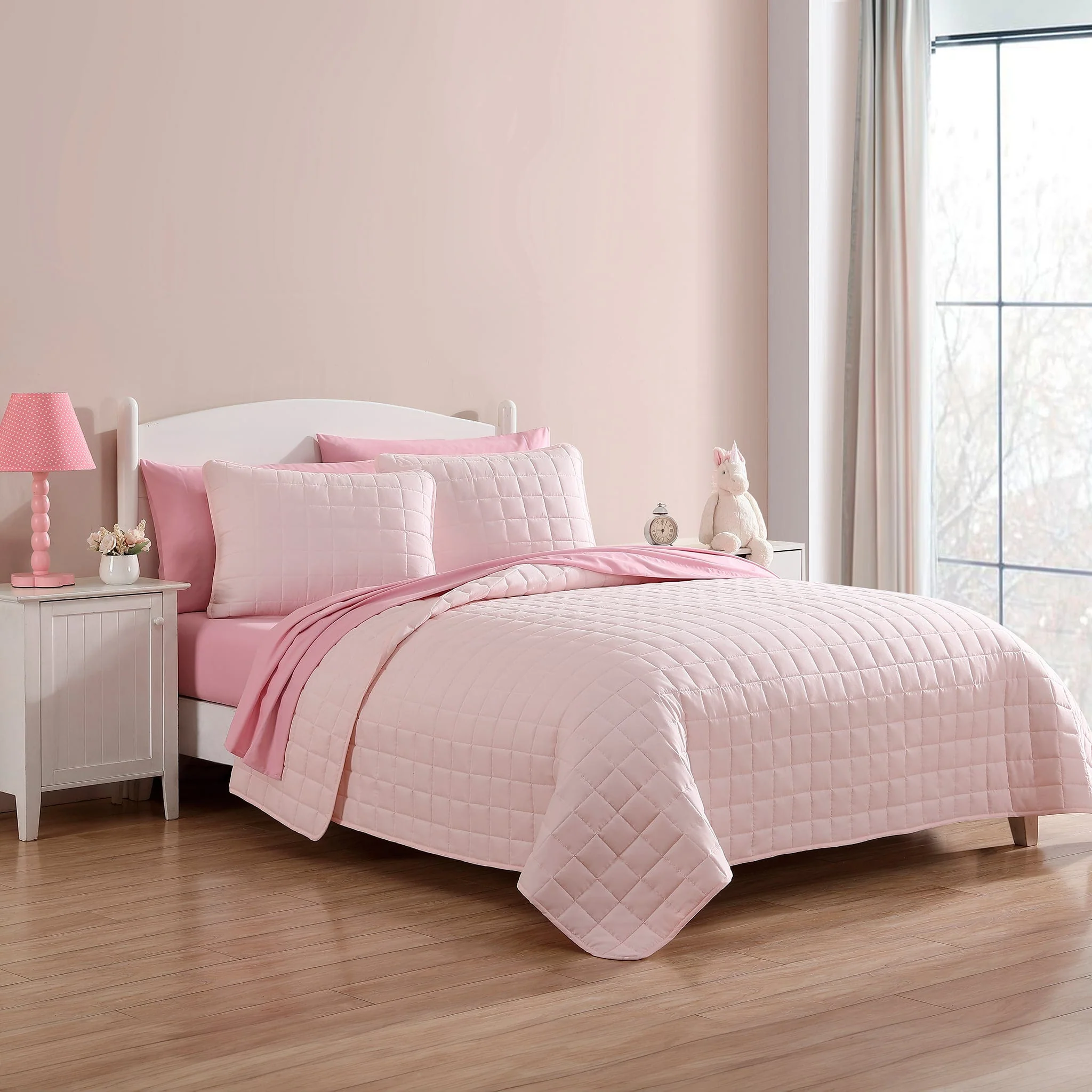 Courtepointe Lit Simple - Rose - Image 3