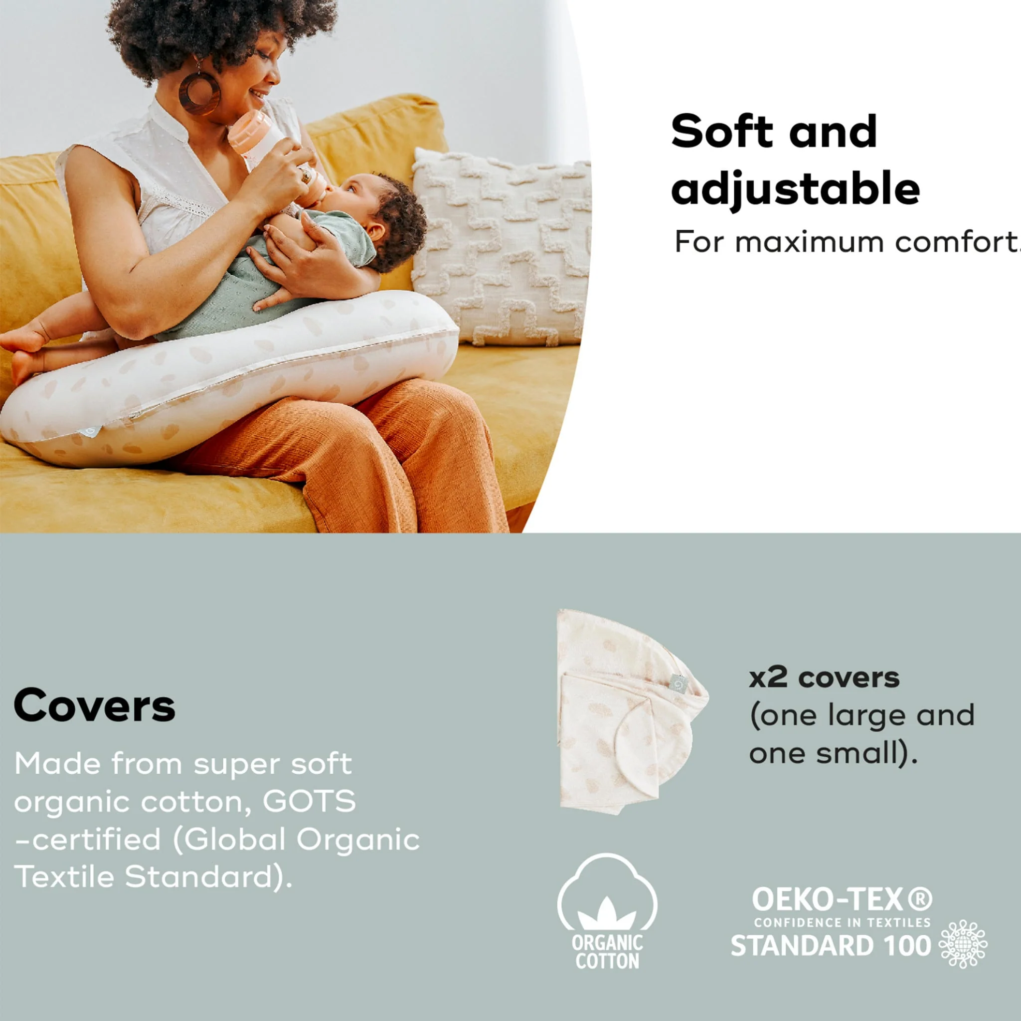 Coussin de grossesse & d'allaitement 2-en-1 B.Love - Ivoire - Image 3