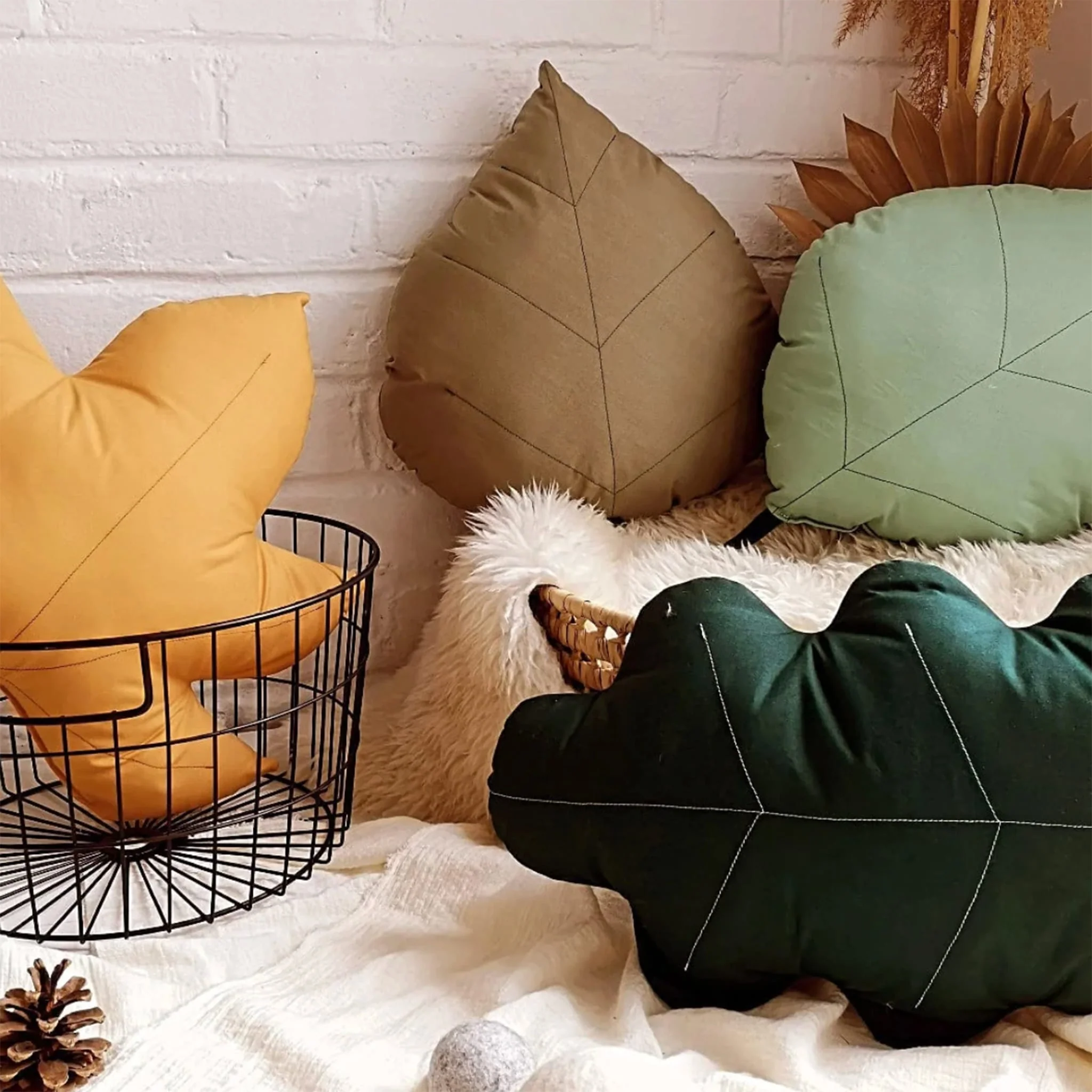 Coussin Feuille de Chêne - Vert - Image 2