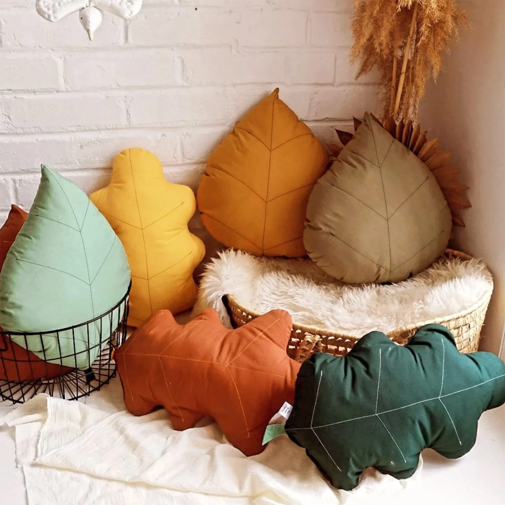 Coussin Feuille de Chêne - Vert - Image 4