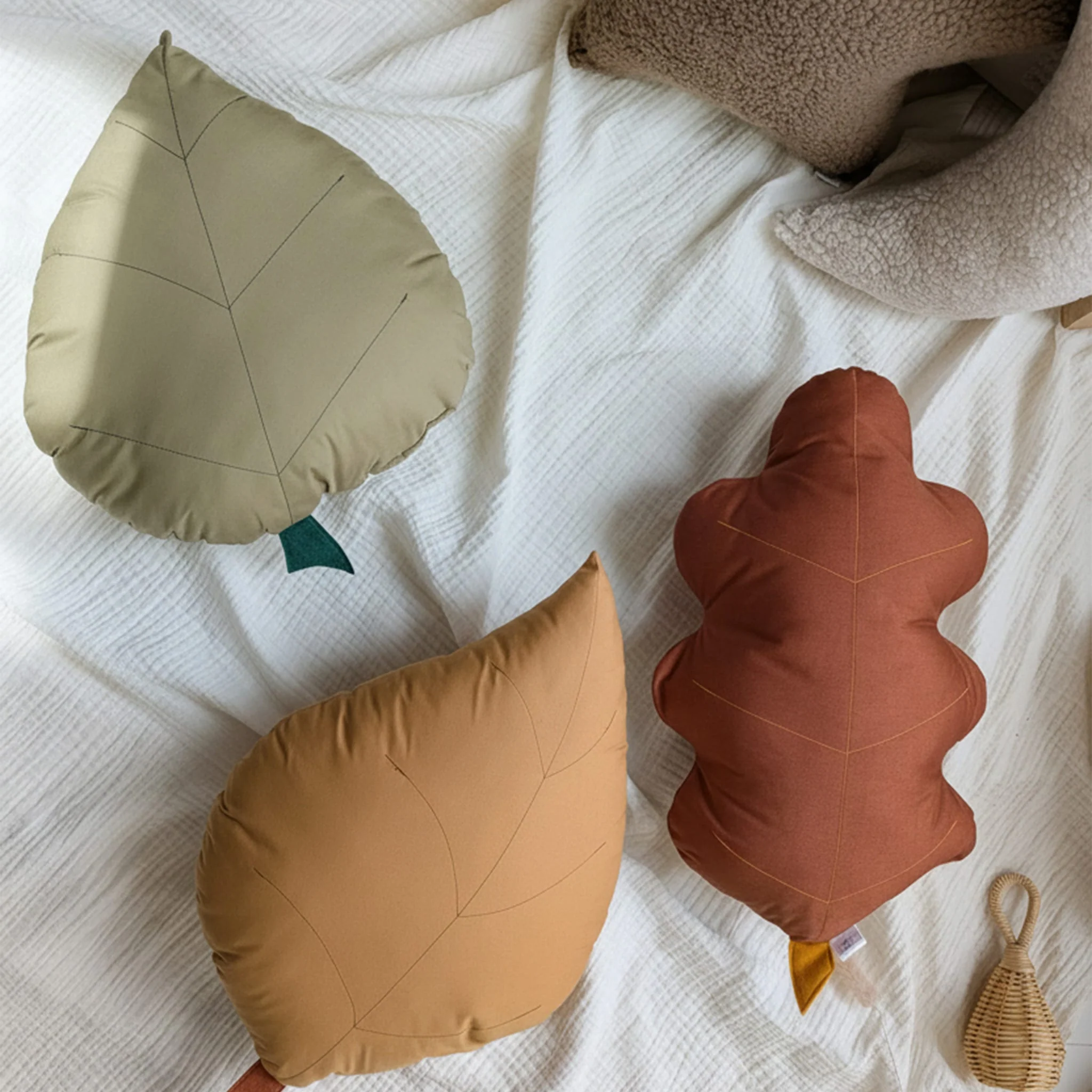 Coussin Feuille de Frêne - Ocre - Image 4