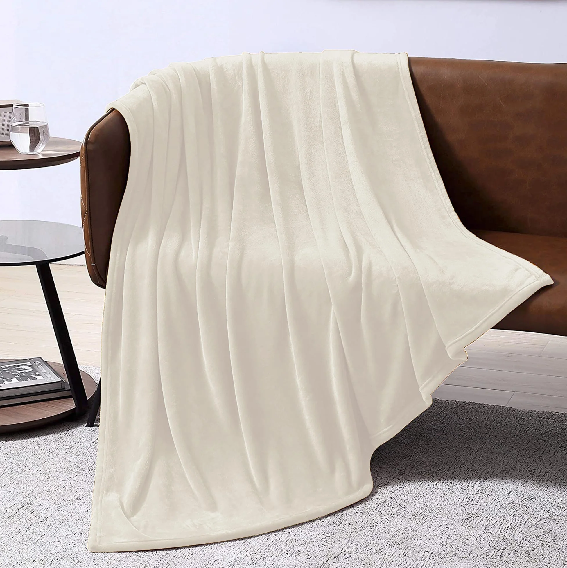 Couverture 80x88 Peluche Crème - Image 2