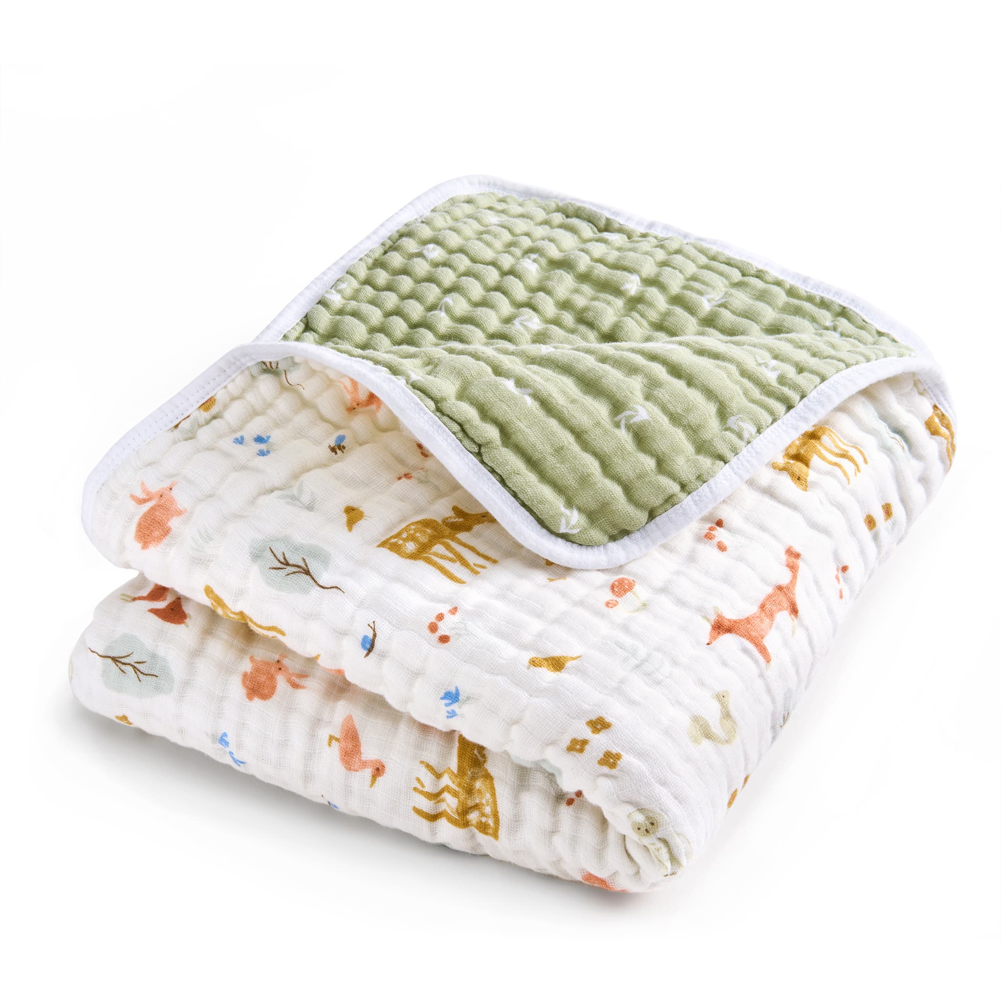 Couverture en Mousseline de Coton - Sage Woodland
