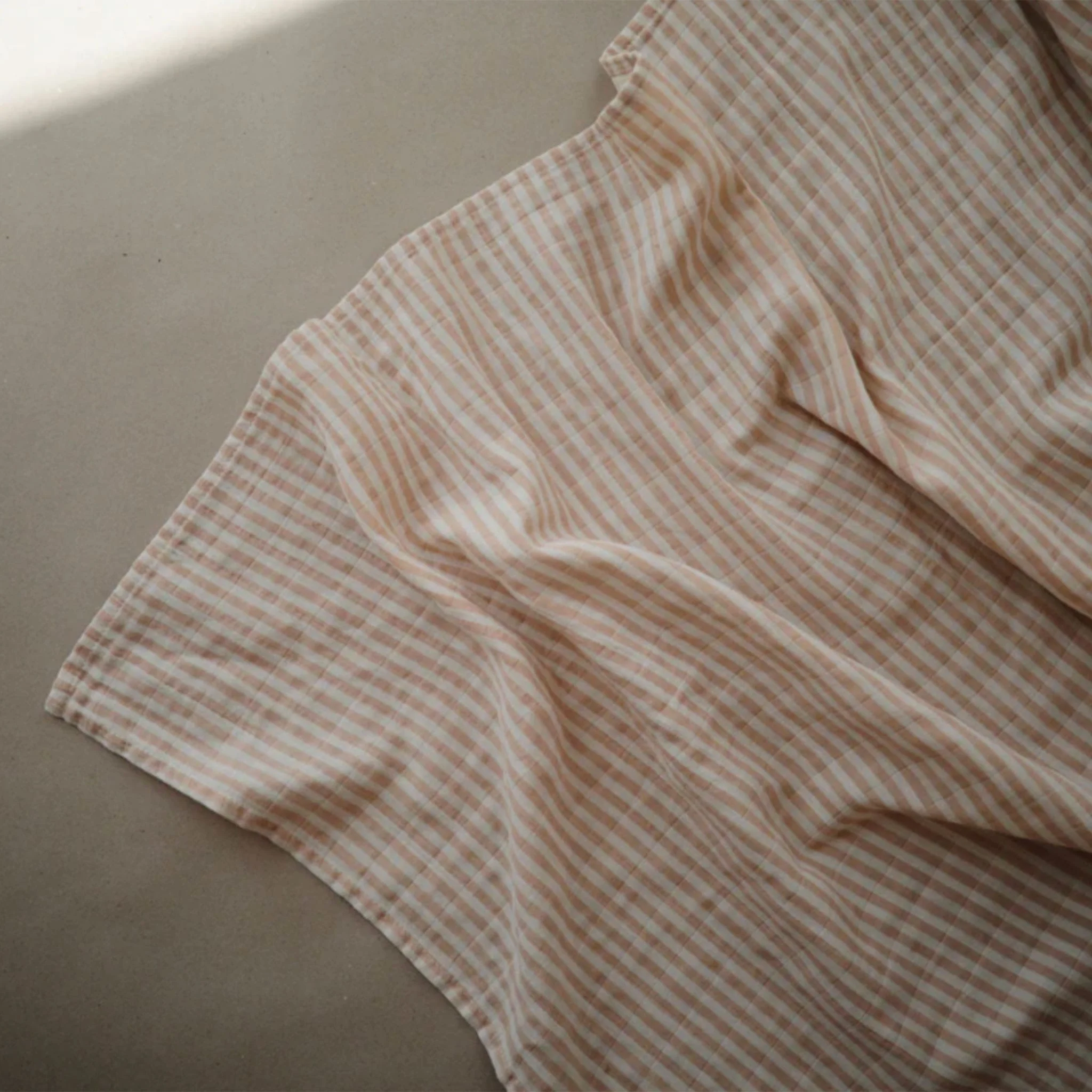 Couverture Mousseline - Rayures Naturel - Image 3