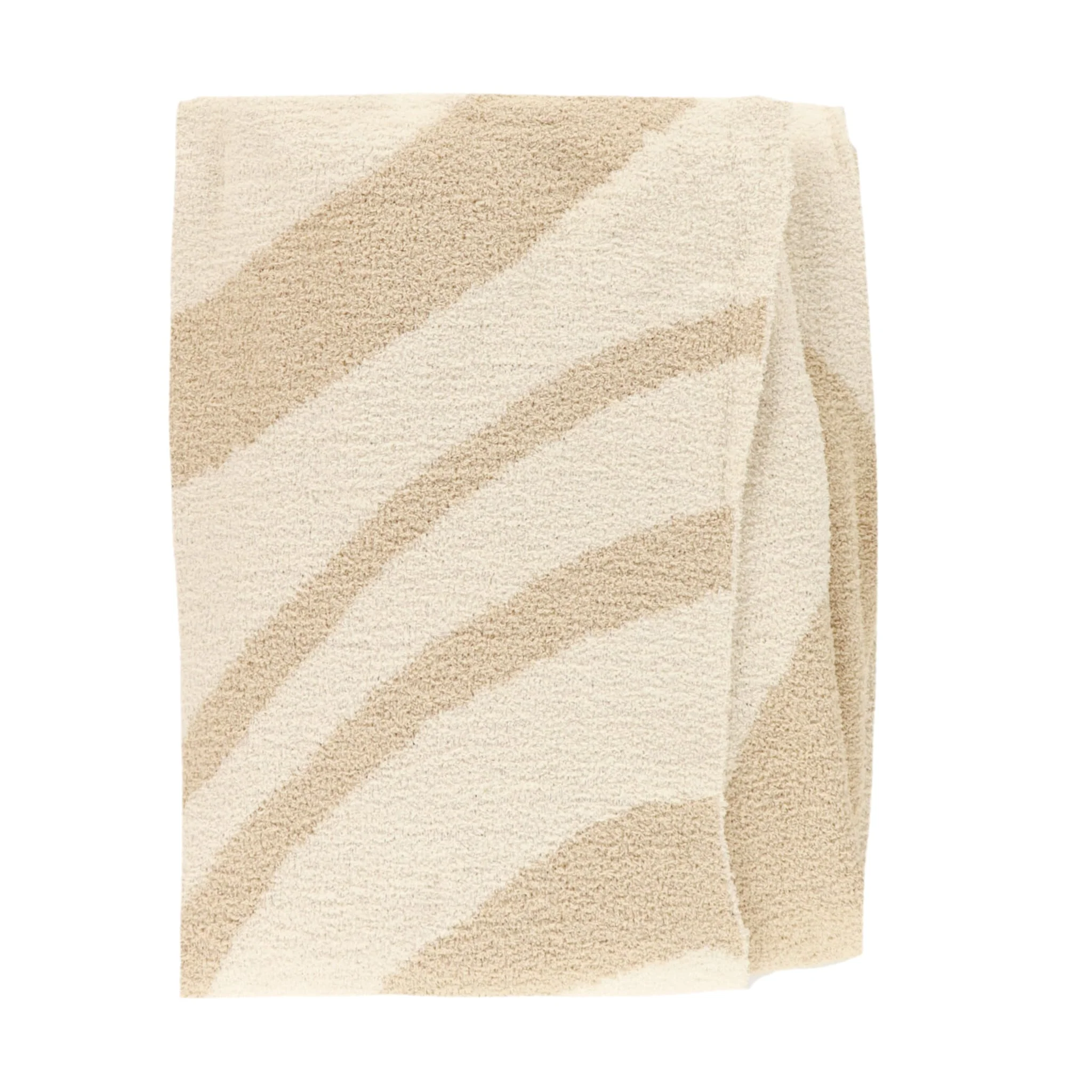 Couverture Rayée Crème - Image 4