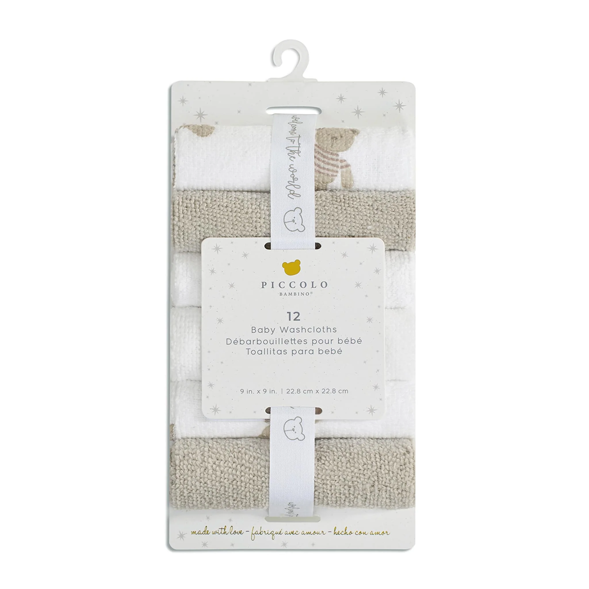 Débarbouillettes (12) - Ours Beige
