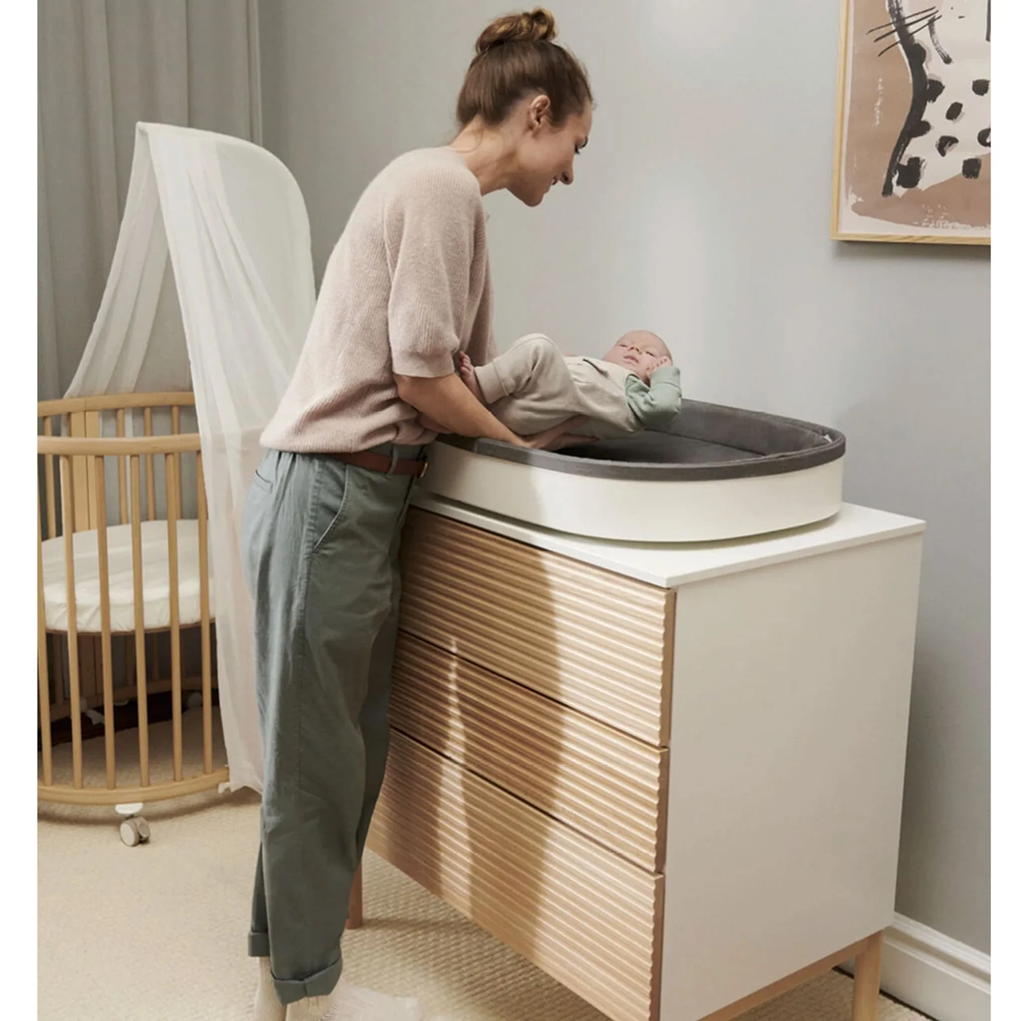 Matelas à Langer Stokke® Sleepi™ - Blanc / Gris - Image 6