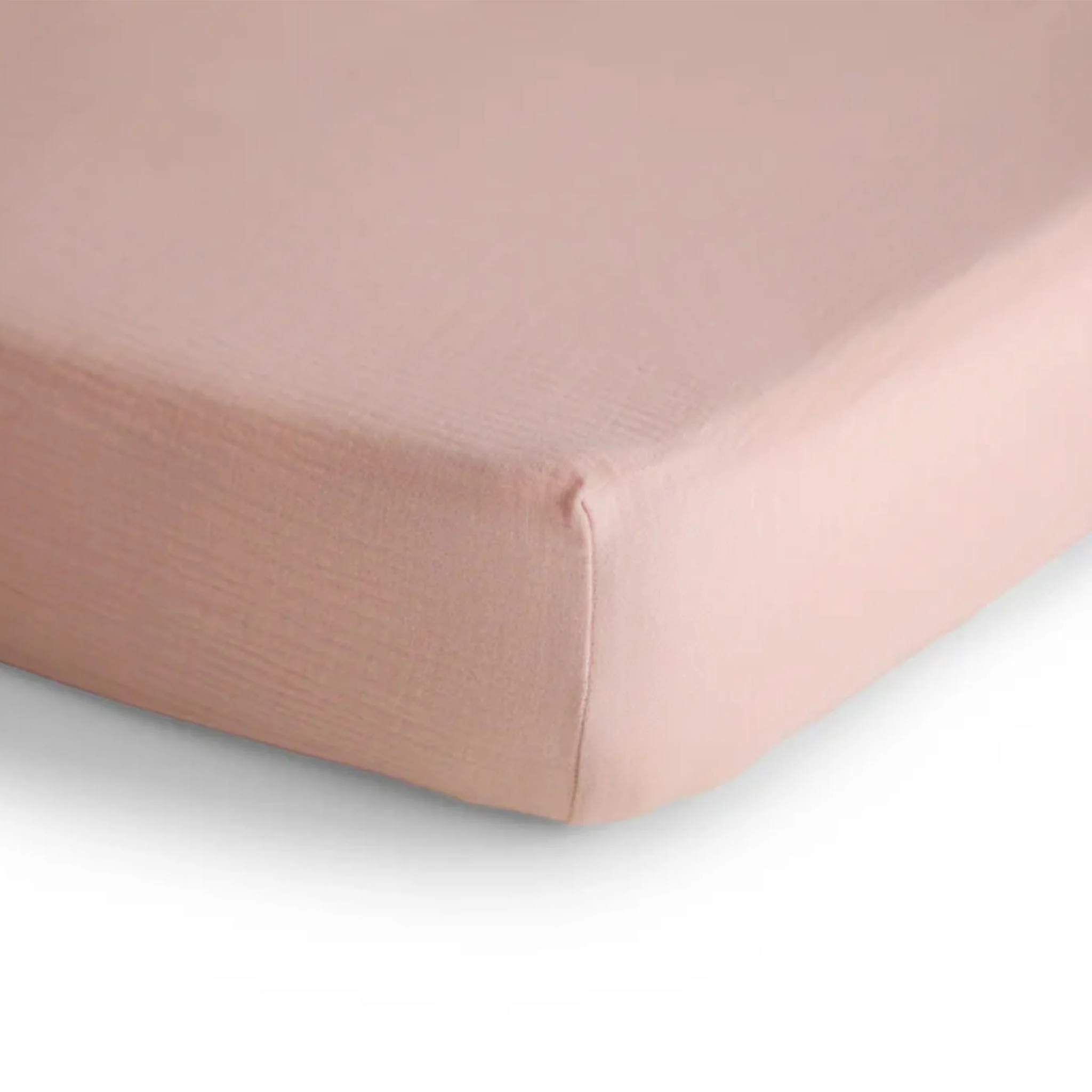 Drap Contour pour Lit de Bébé Mousseline - Blush