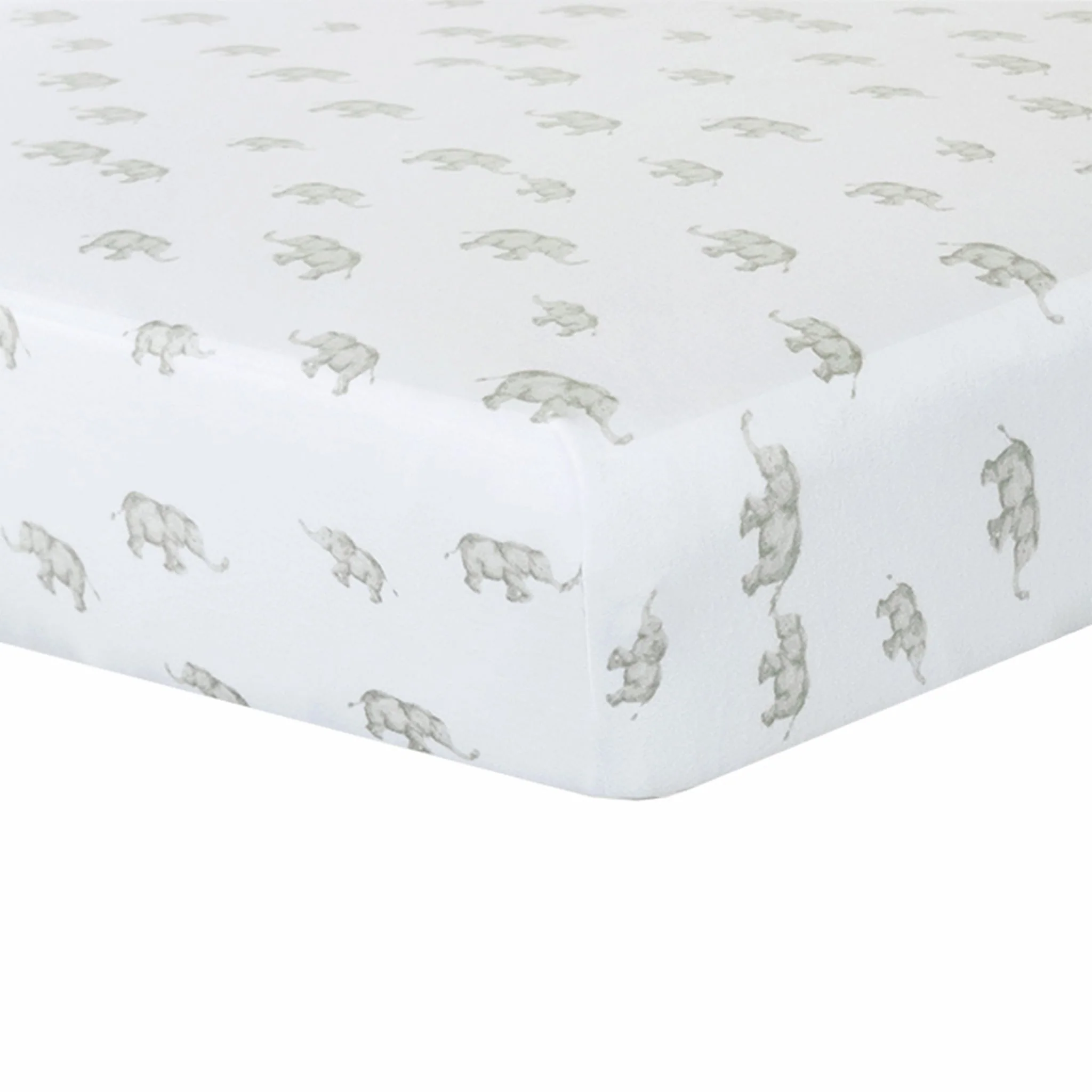 Drap Contour pour Lit de Bébé - Éléphant Gris