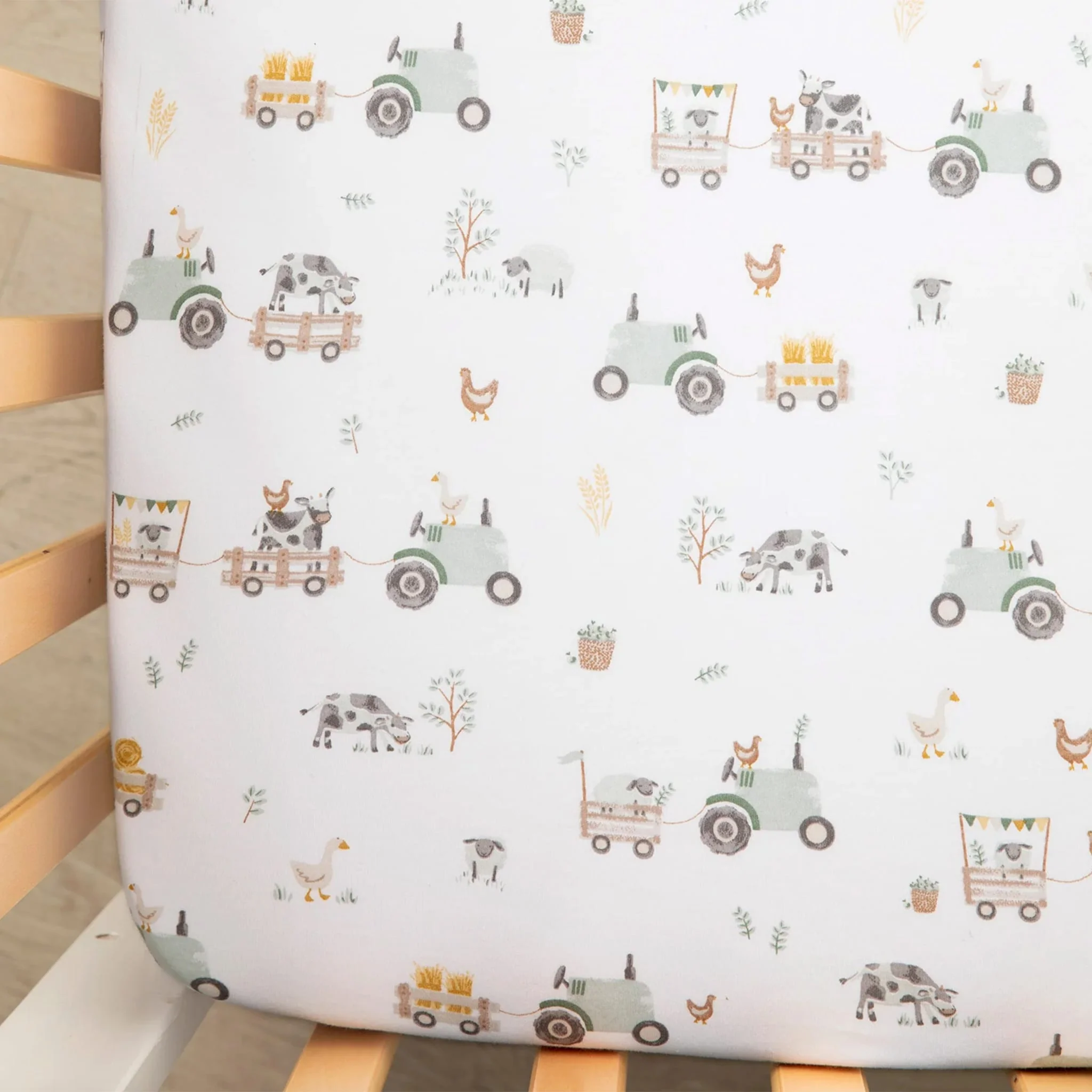 Drap Contour pour Lit de Bébé - Tracteurs