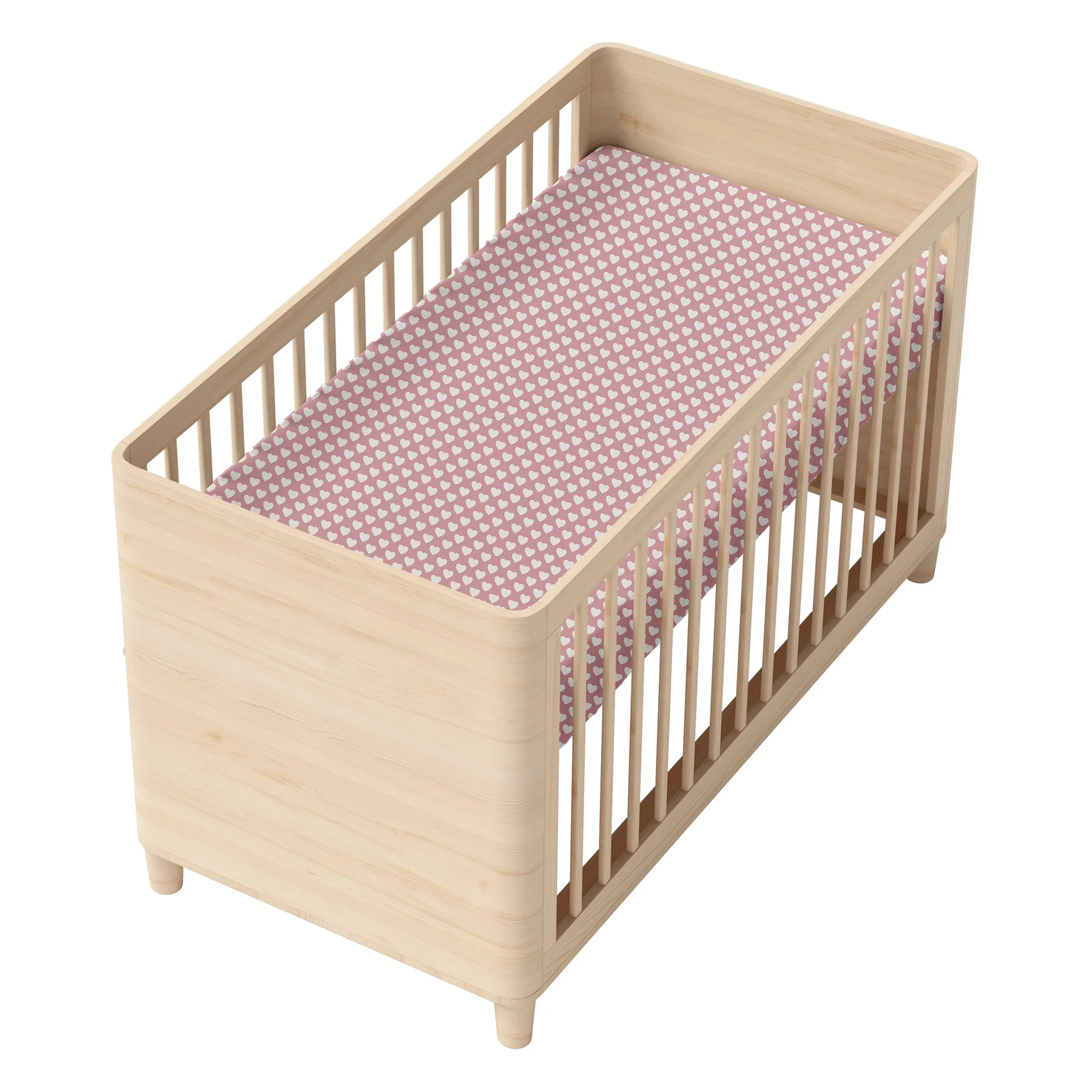 Drap Contour pour Lit de Bébé - Coeurs - Image 2
