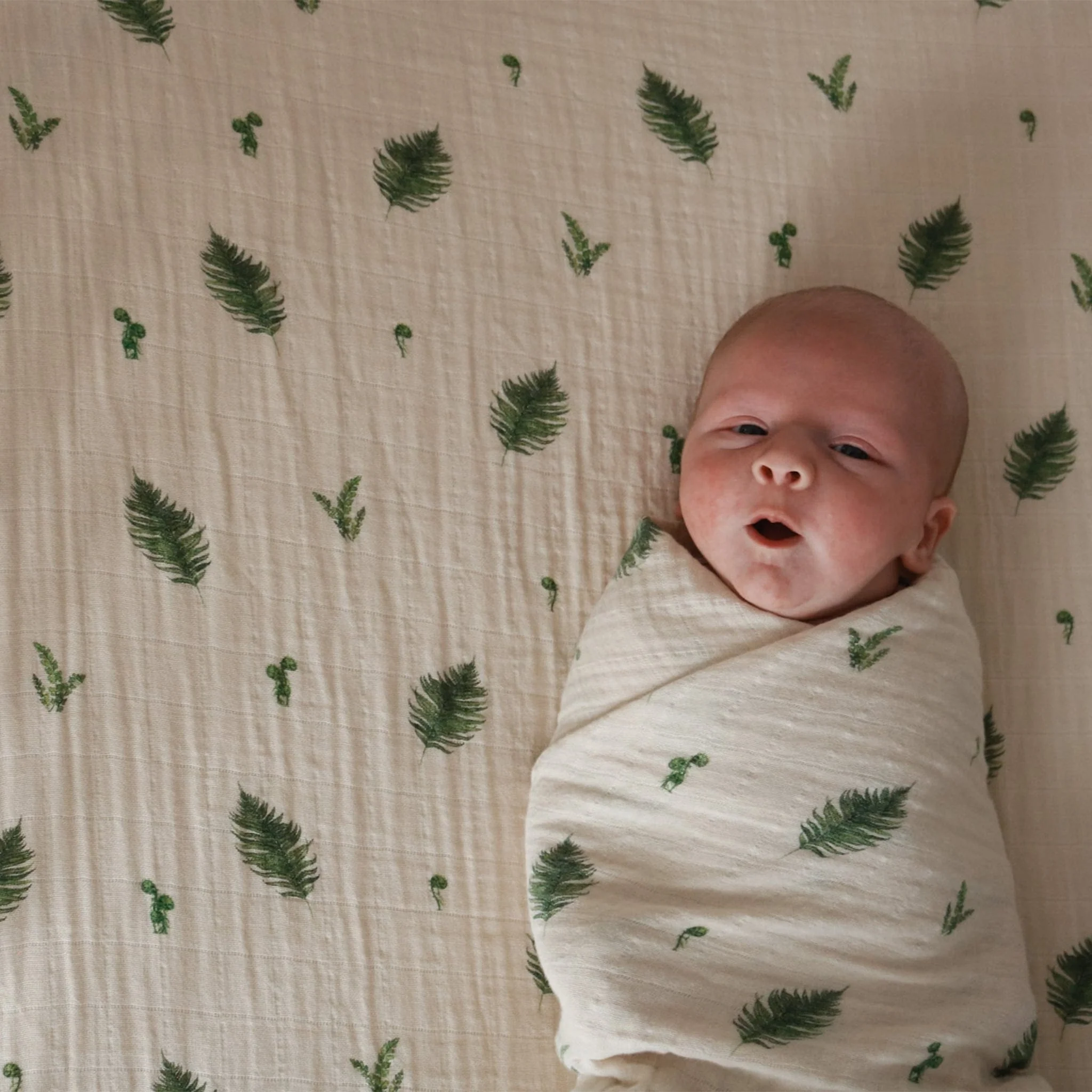 Drap Contour Couchette de Bébé - Fougère - Image 3