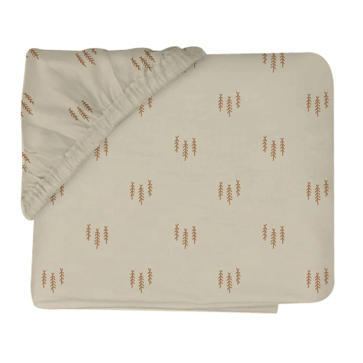 Drap Contour pour Lit de Bébé - Flanelle Pins - Image 2