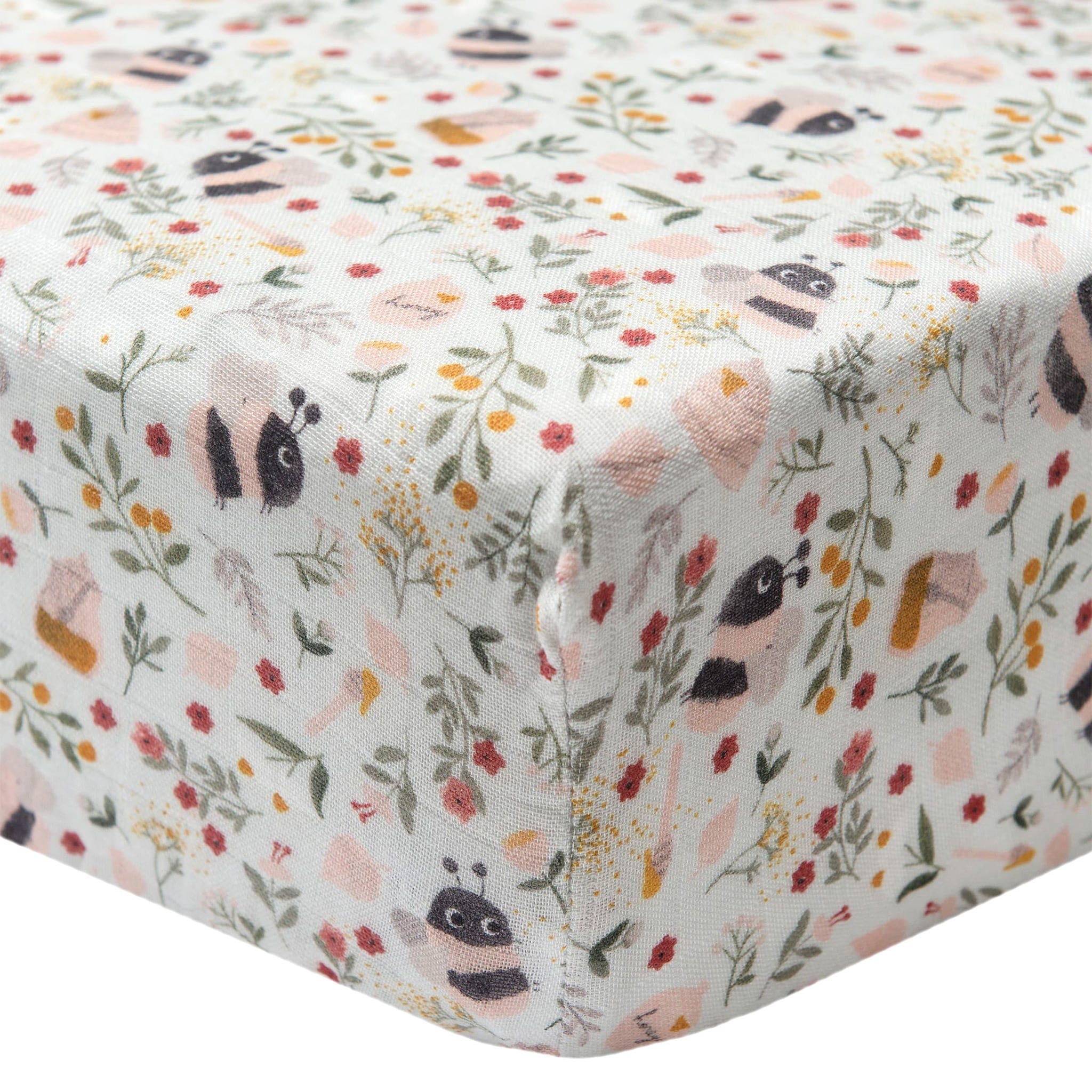 Drap Contour pour Lit de Bébé - Mousseline Bambou Abeilles