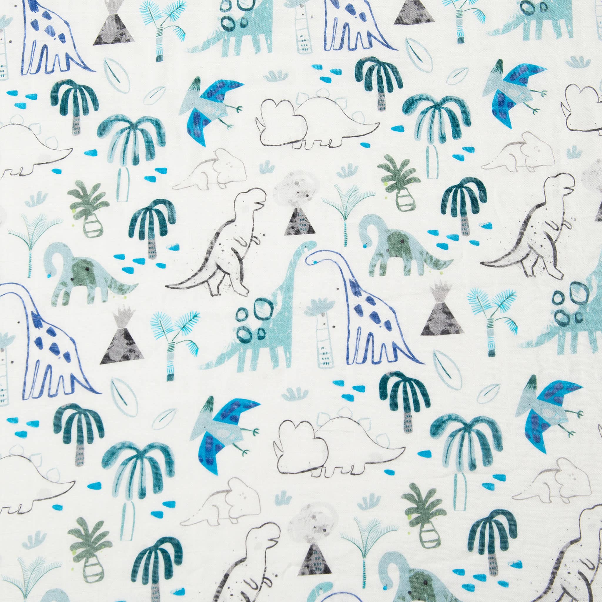 Drap Contour pour Lit de Bébé - Mousseline Bambou Dinosaures - Image 2