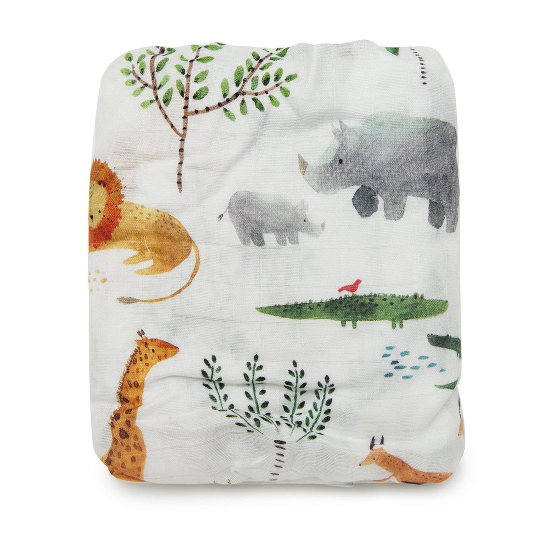 Drap Contour pour Lit de Bébé - Mousseline Bambou Safari - Image 2