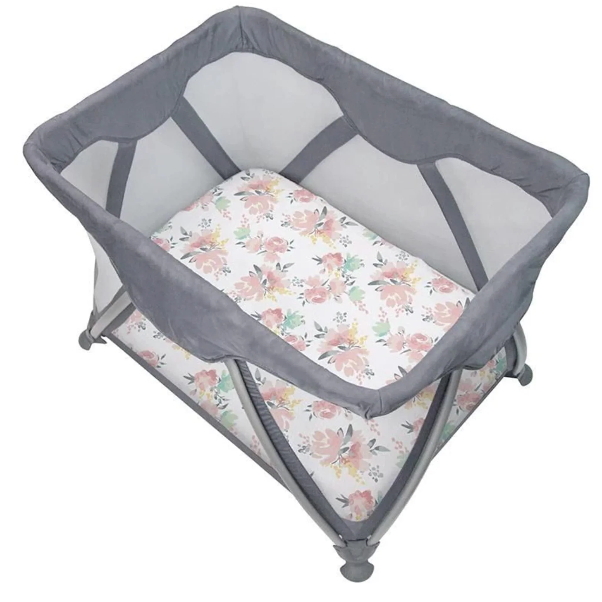 Drap Contour Percale pour Parc - Fleurs