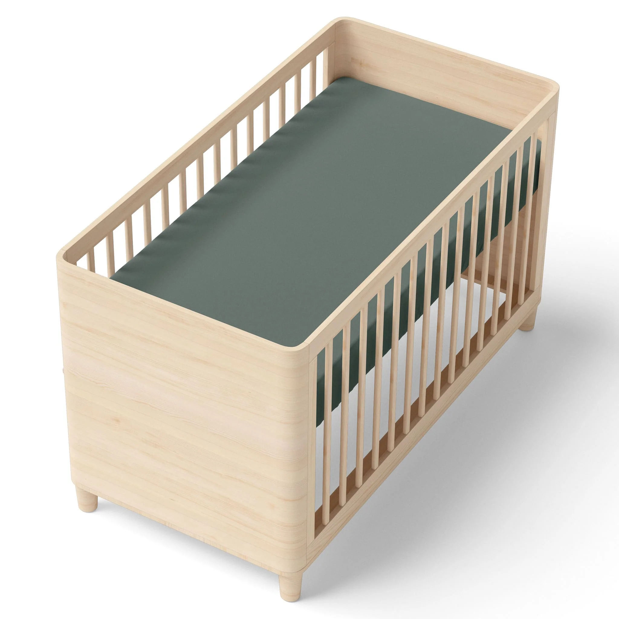 Drap Contour pour Lit de Bébé - Uni Vert Nordik - Image 3