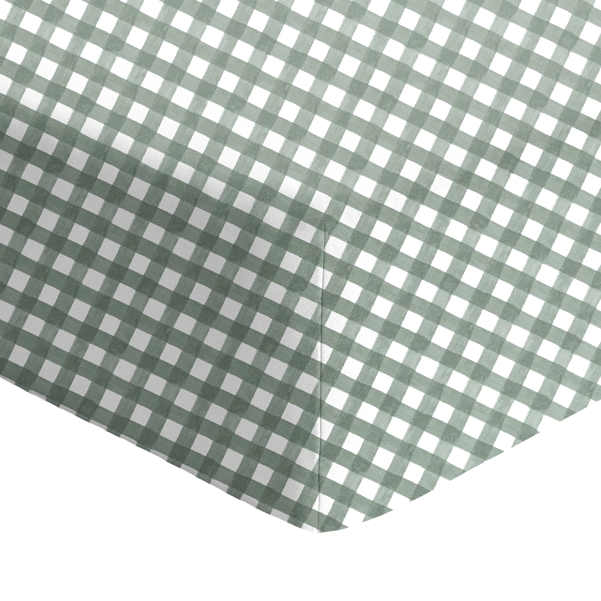 Drap Contour pour Lit de Bébé - Vichy Sauge