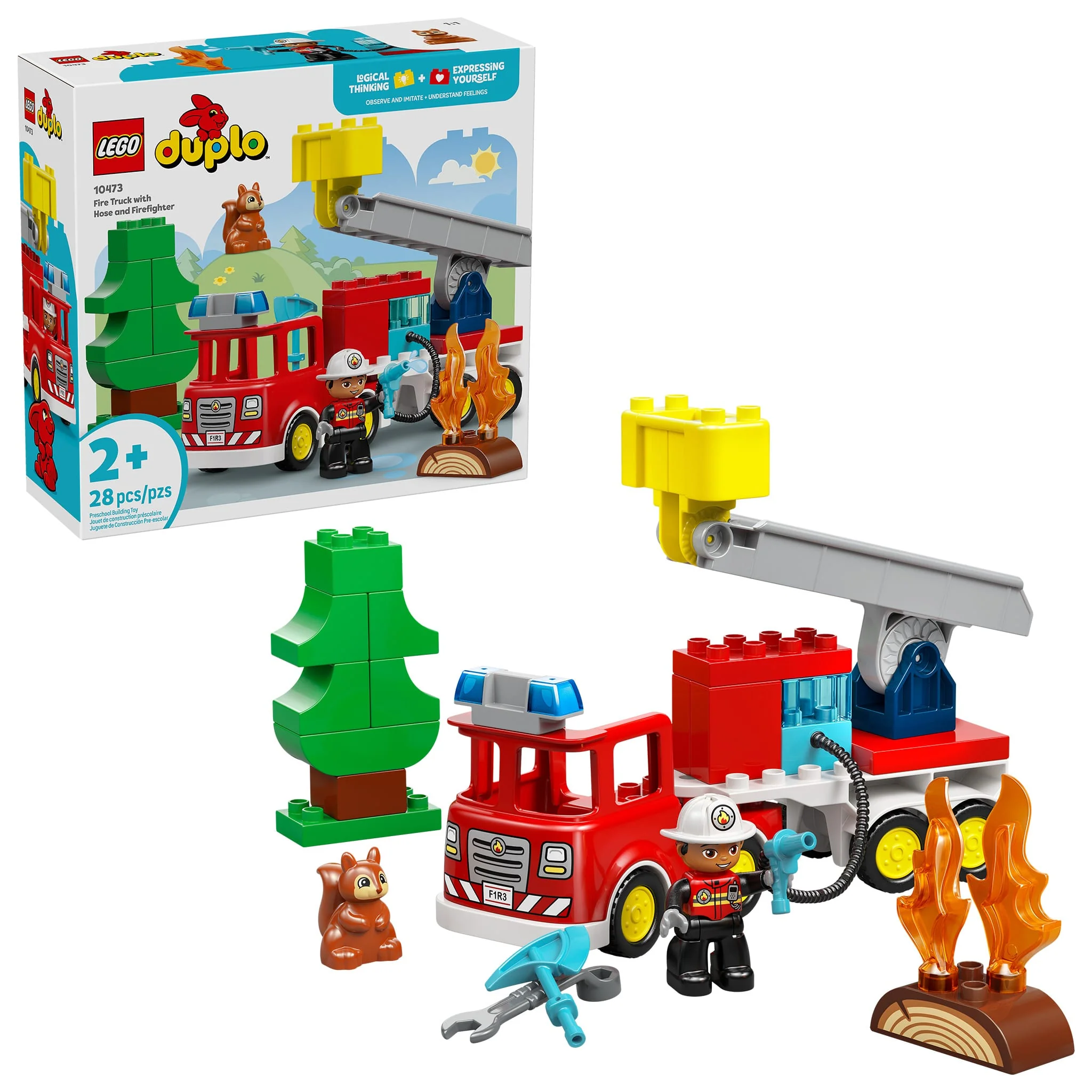LEGO® DUPLO® Ma ville Le camion de pompiers avec un boyau et un pompier