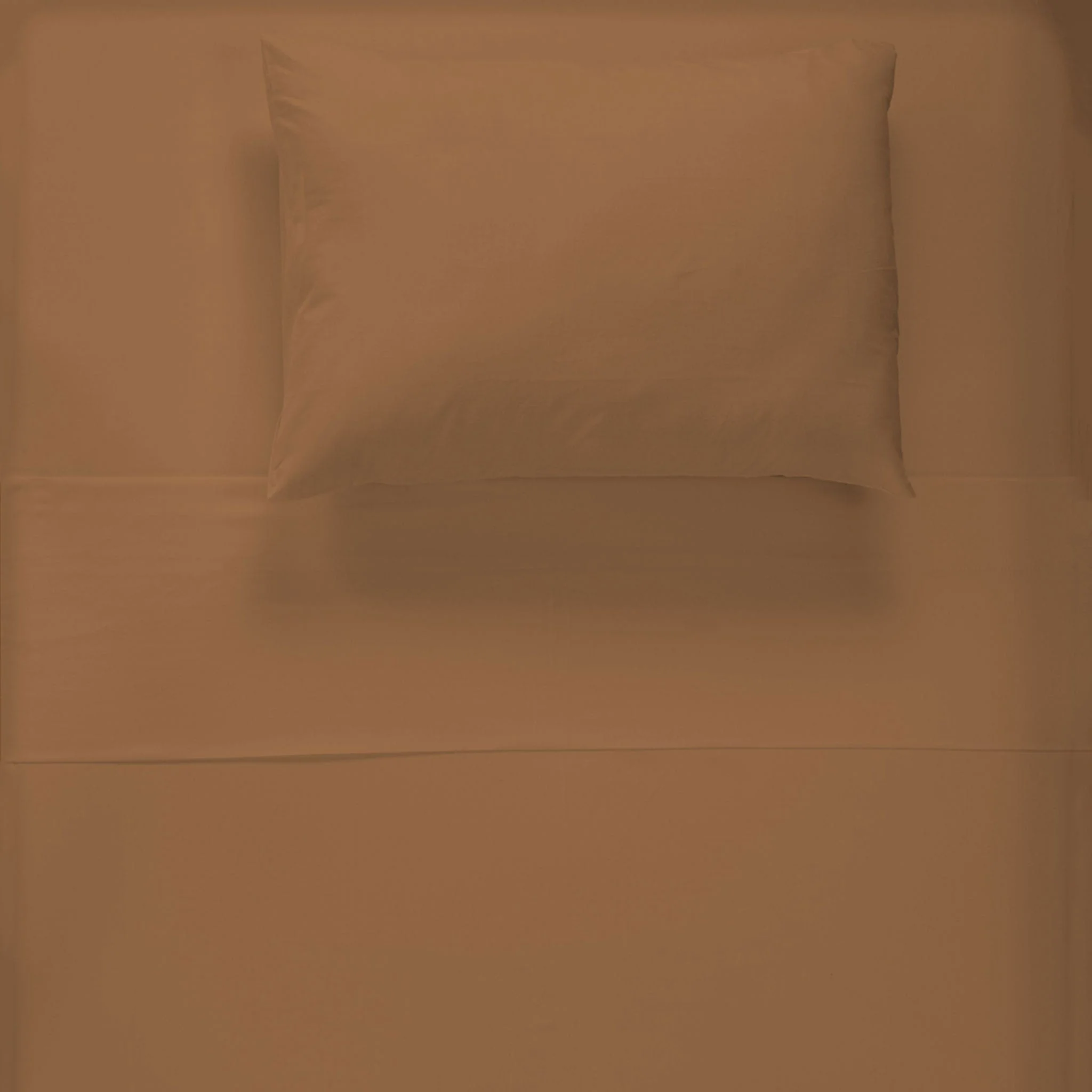 Ensemble Draps Flanelle Lit Double - Uni Caramel