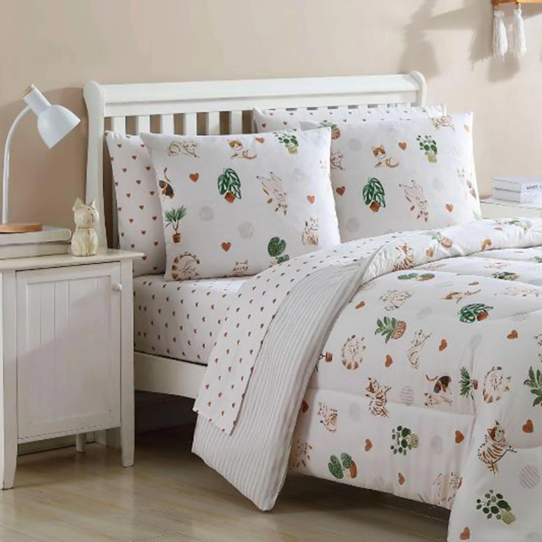 Ensemble Draps Lit Simple  - Coeurs - Image 3