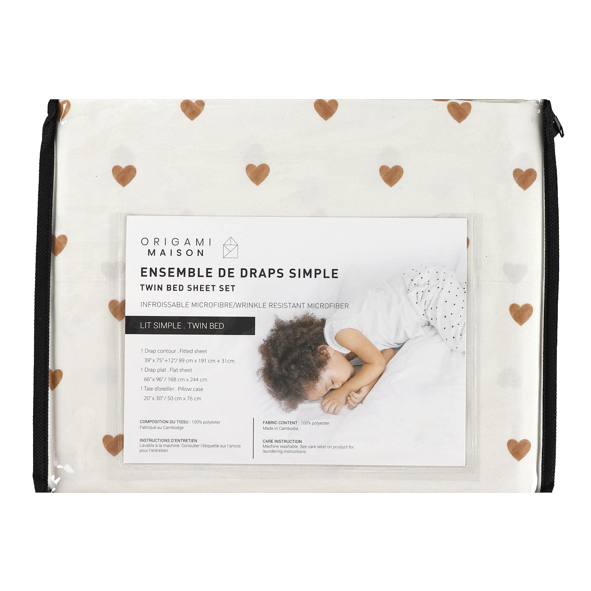Ensemble Draps Lit Simple  - Coeurs - Image 4