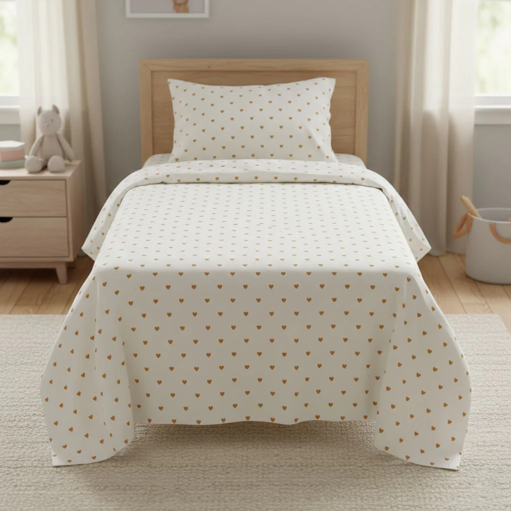Ensemble Draps Lit Simple  - Coeurs - Image 7