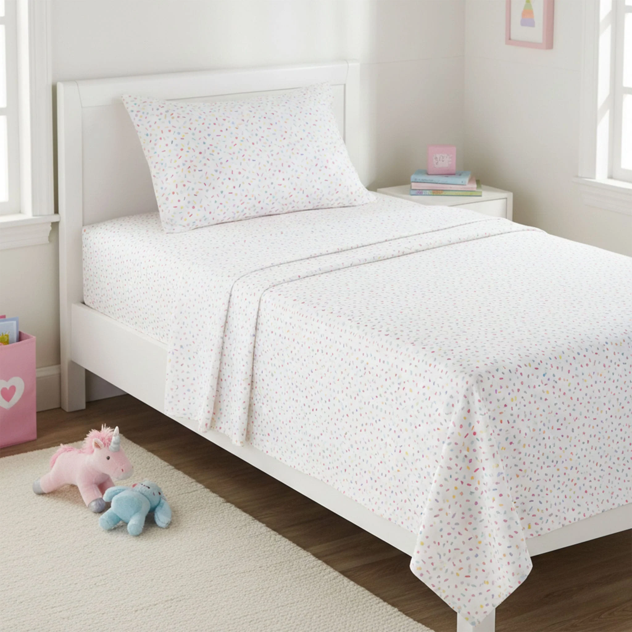 Ensemble Draps Lit Simple - Coeurs Confettis - Image 5