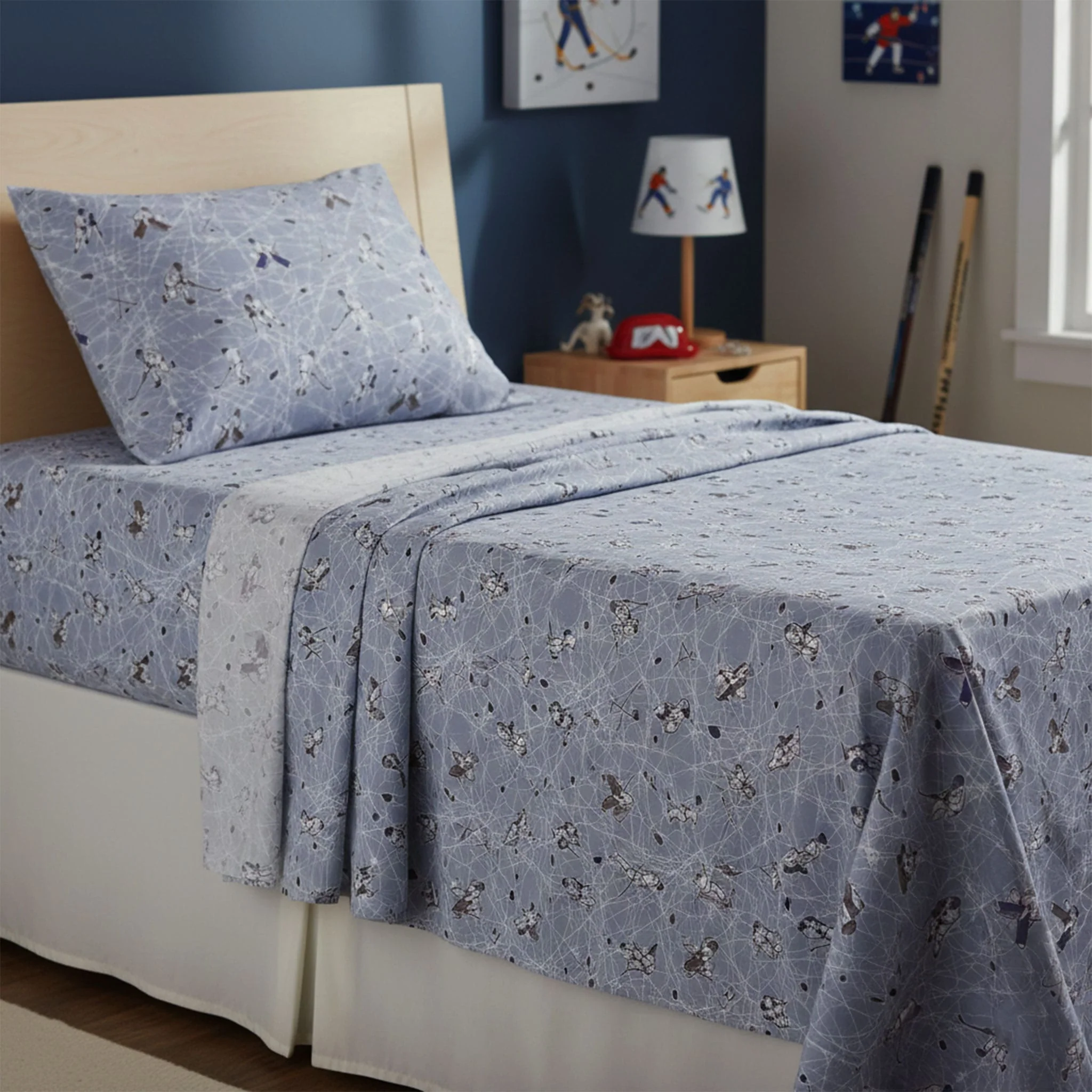 Ensemble Draps Lit Simple - Patinoire Hockey - Image 3