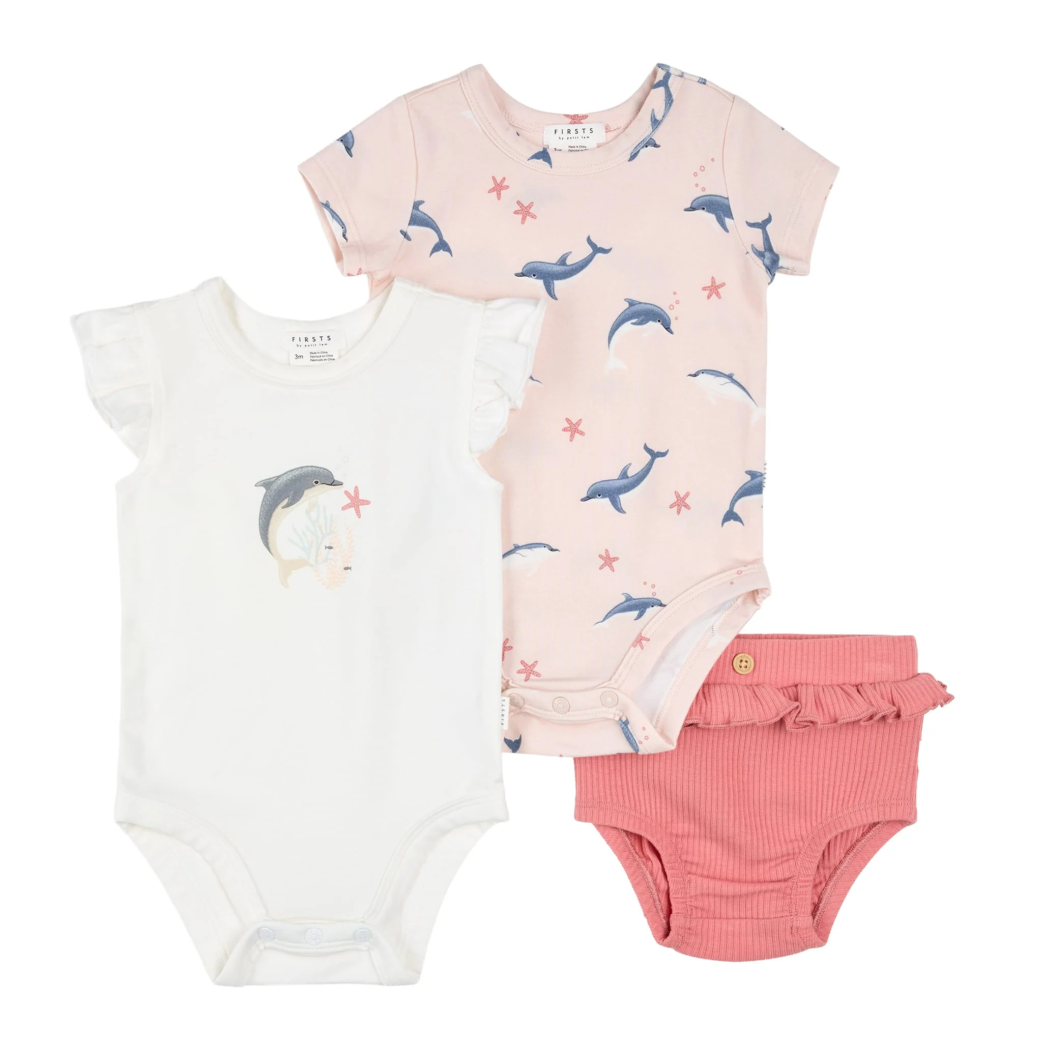 Ensemble Short Trois Pièces Dauphins 3-24mois