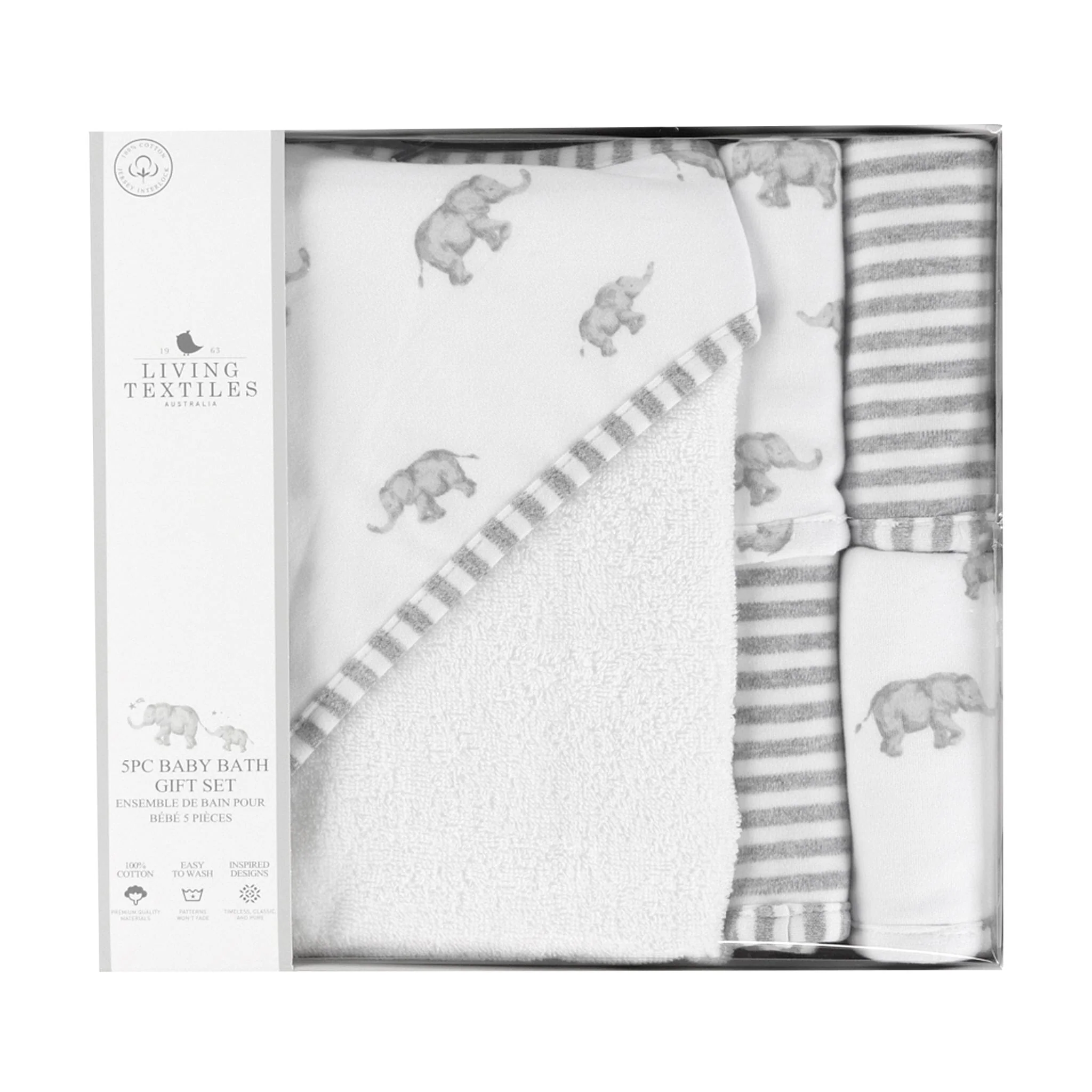 Ensemble Cadeau pour le Bain - Éléphant Gris