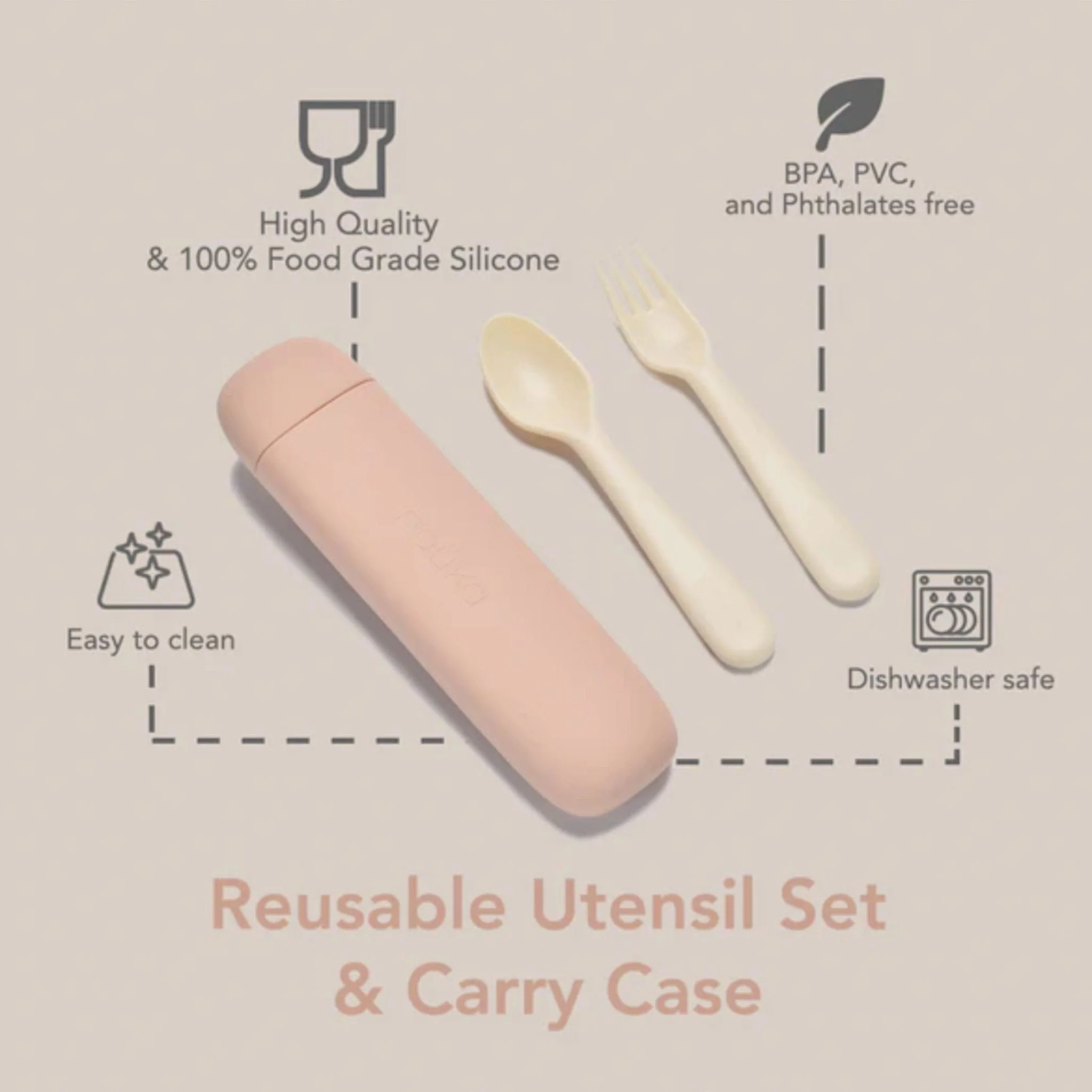 Coffret D'Ustensiles Réutilisables et Étui de Transport - Sauge - Image 5