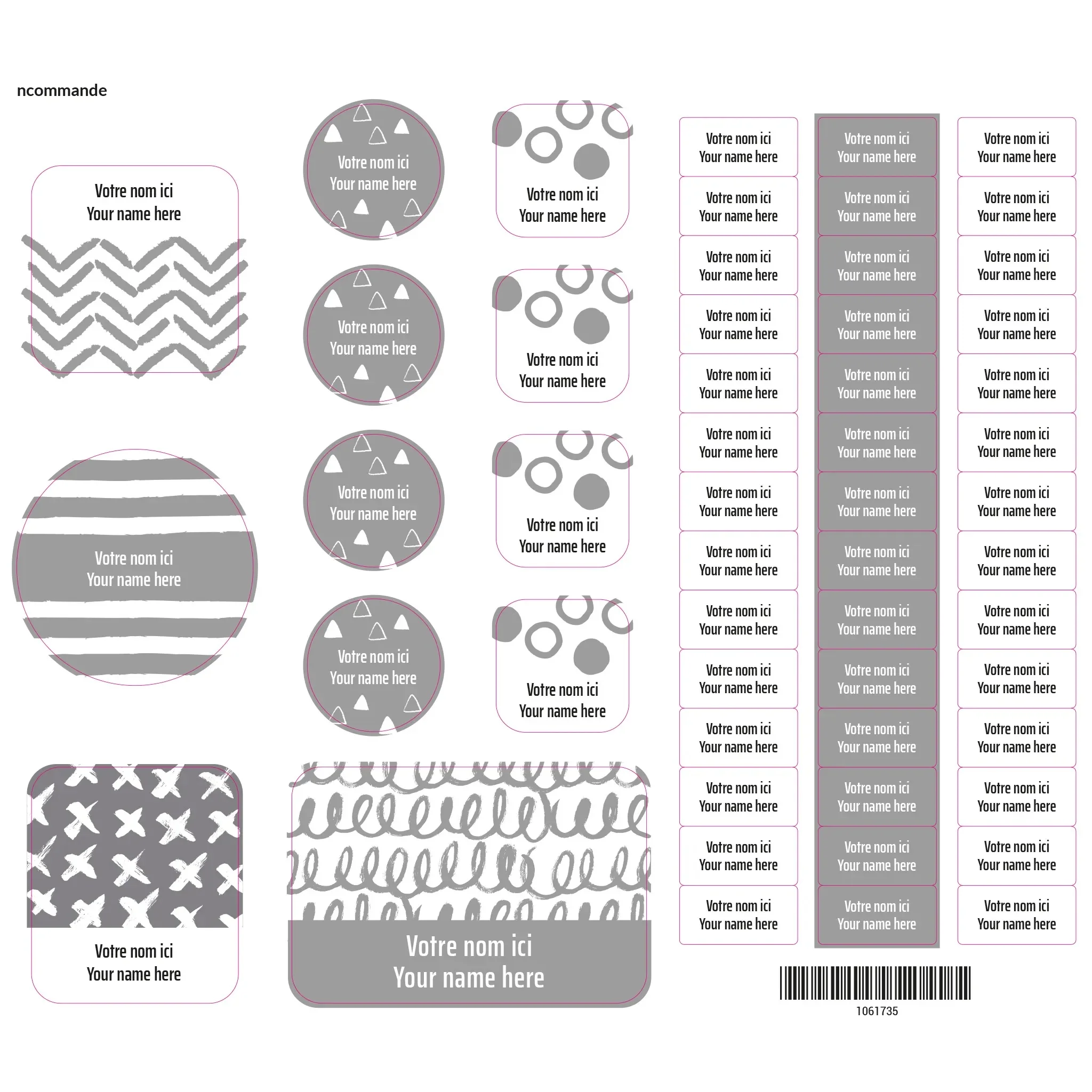Étiquettes Essentiel - Motifs gris - Image 2