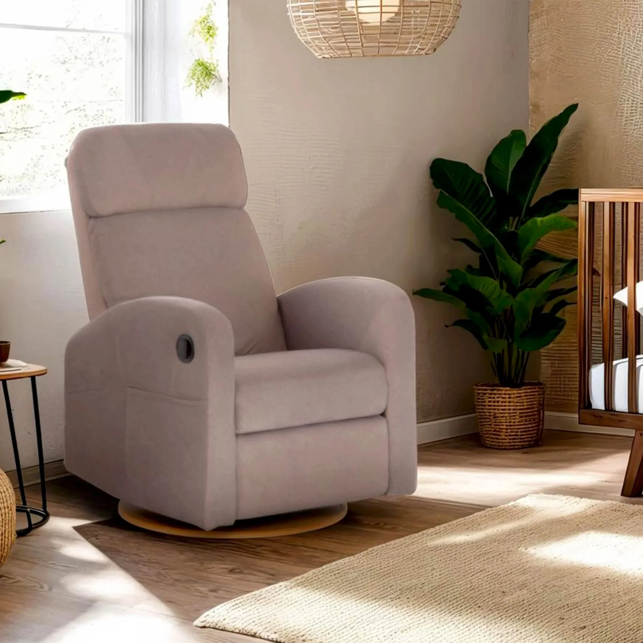 Fauteuil Berçant Inclinable Pivotant Hailey - Arlo Beige - Image 11