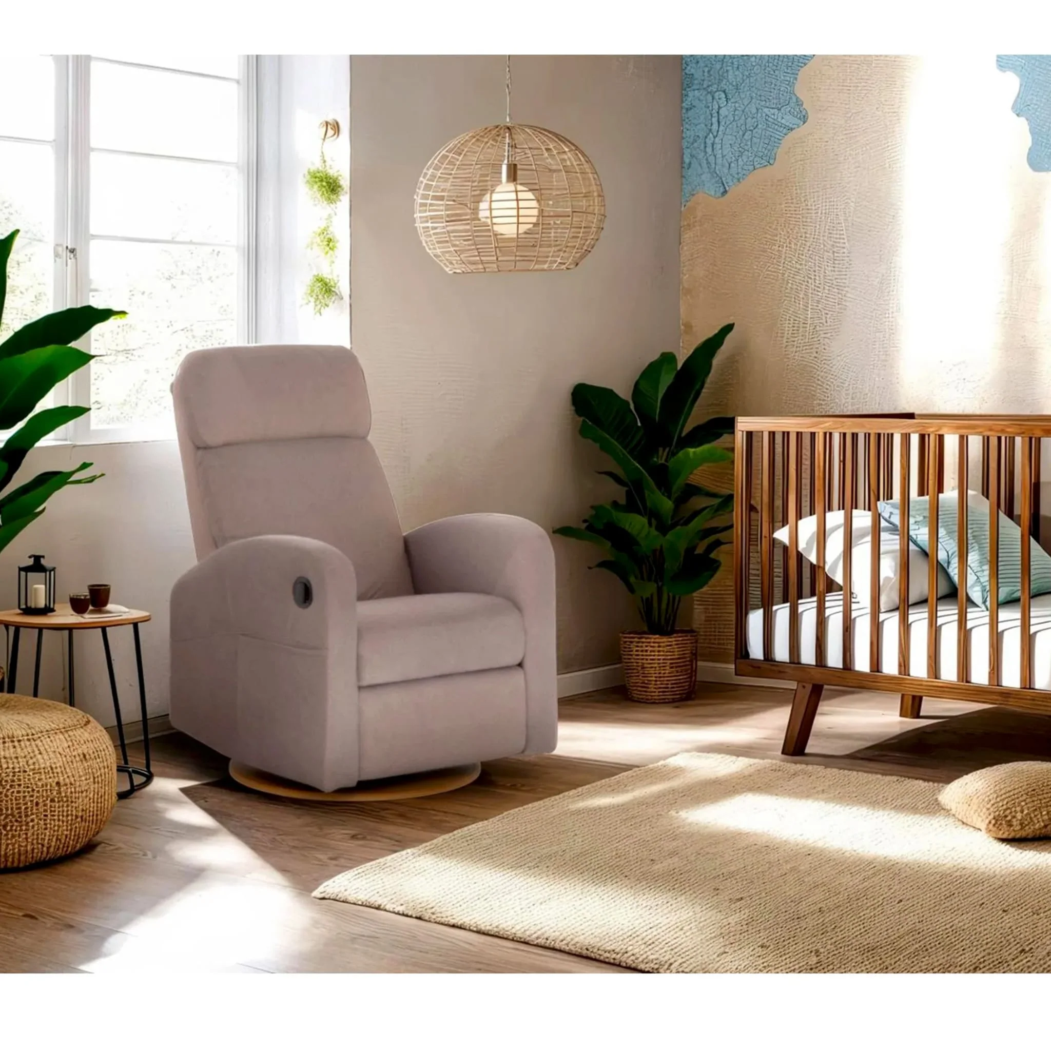 Fauteuil Berçant Inclinable Pivotant Hailey - Arlo Beige - Image 12