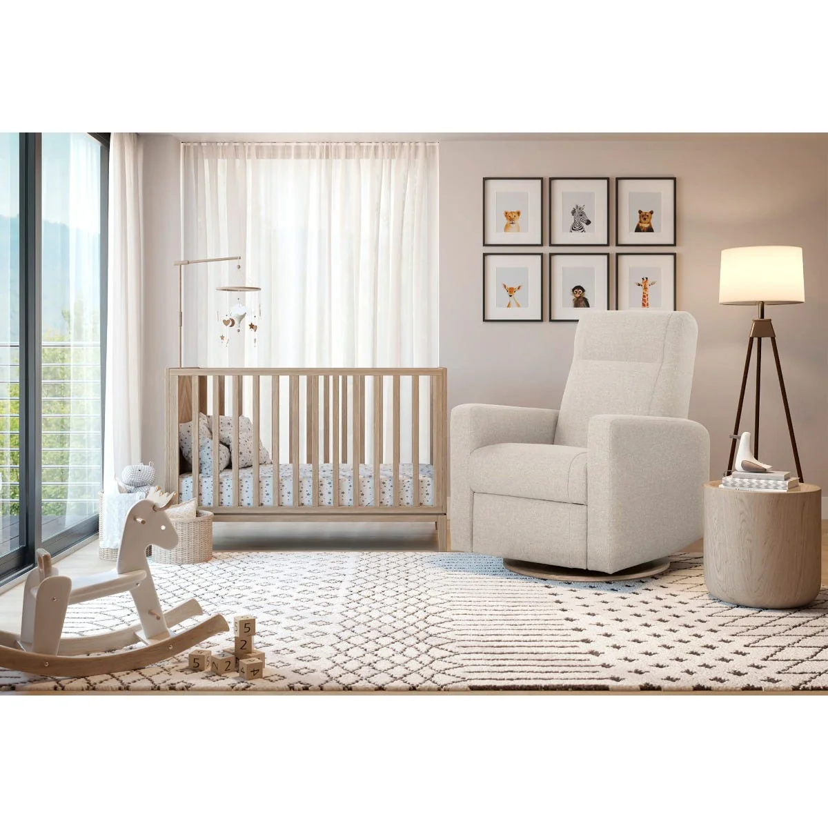 Fauteuil Berçant et Pivotant Nelly - Alta™ Armor 091 / Naturel (Exclusif Clément Tissu Alta™ anti-tache) - Image 10