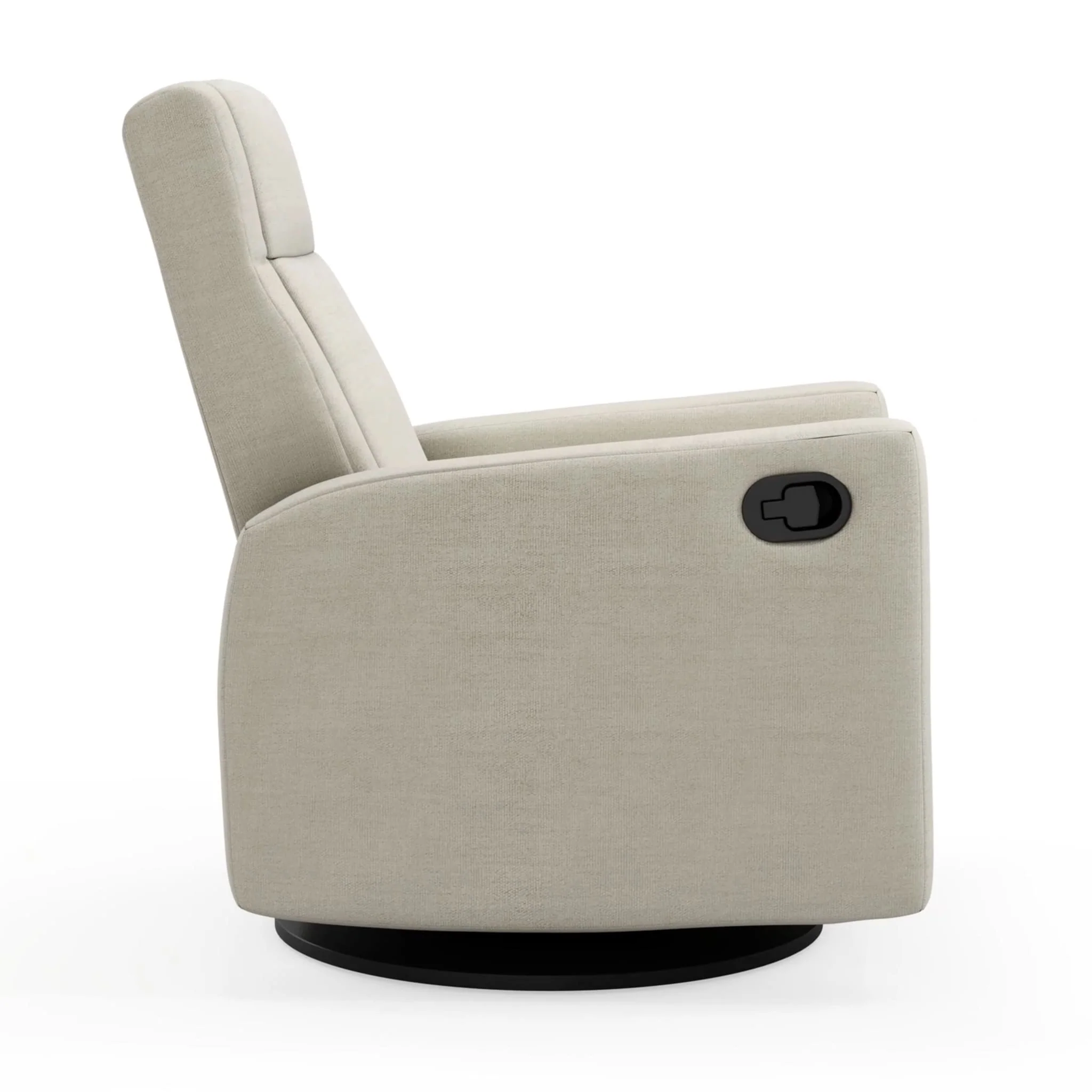 Fauteuil Berçant et Pivotant Nelly - Como Sable / Noir - Image 3