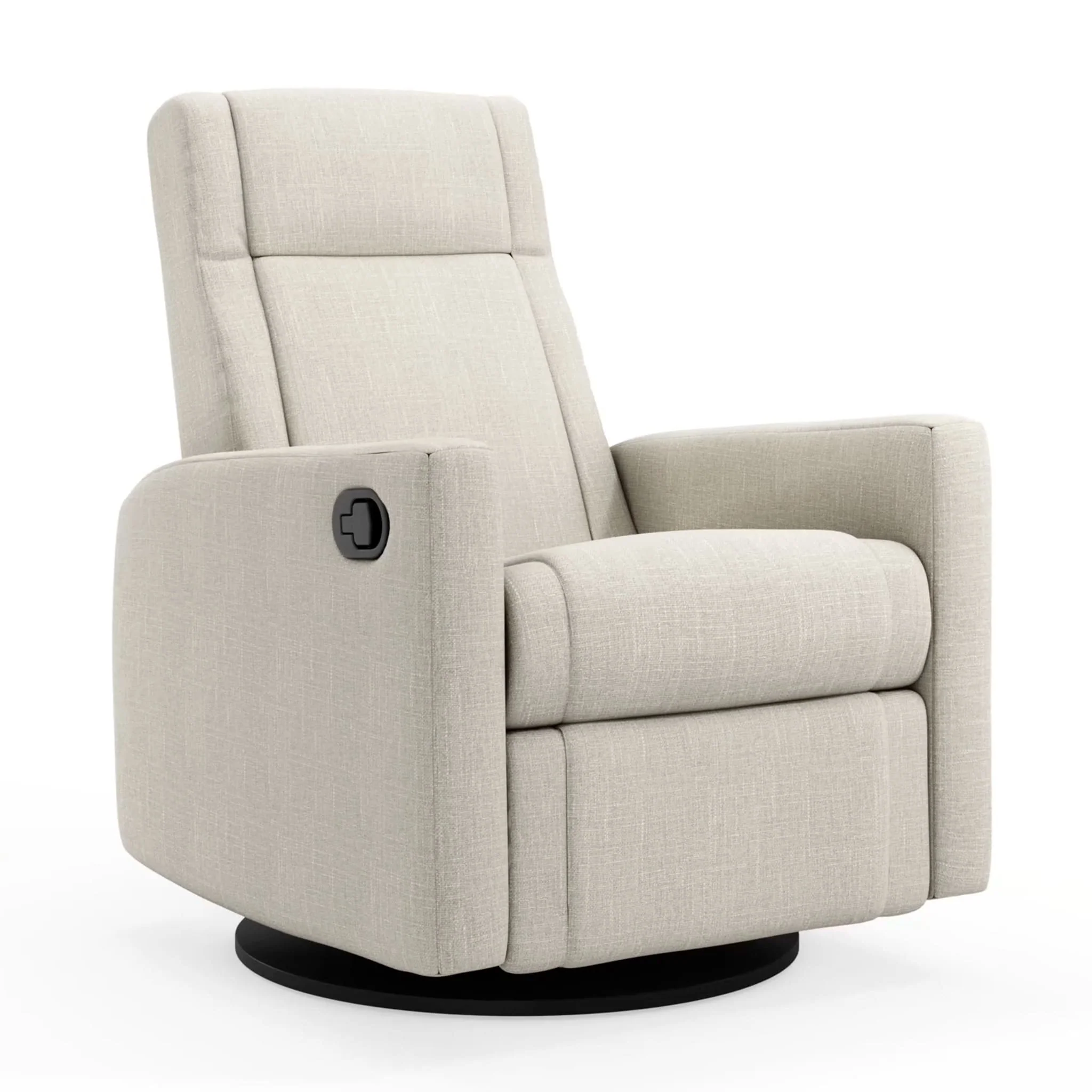 Fauteuil Berçant et Pivotant Nelly - Nubia Ivoire / Noir