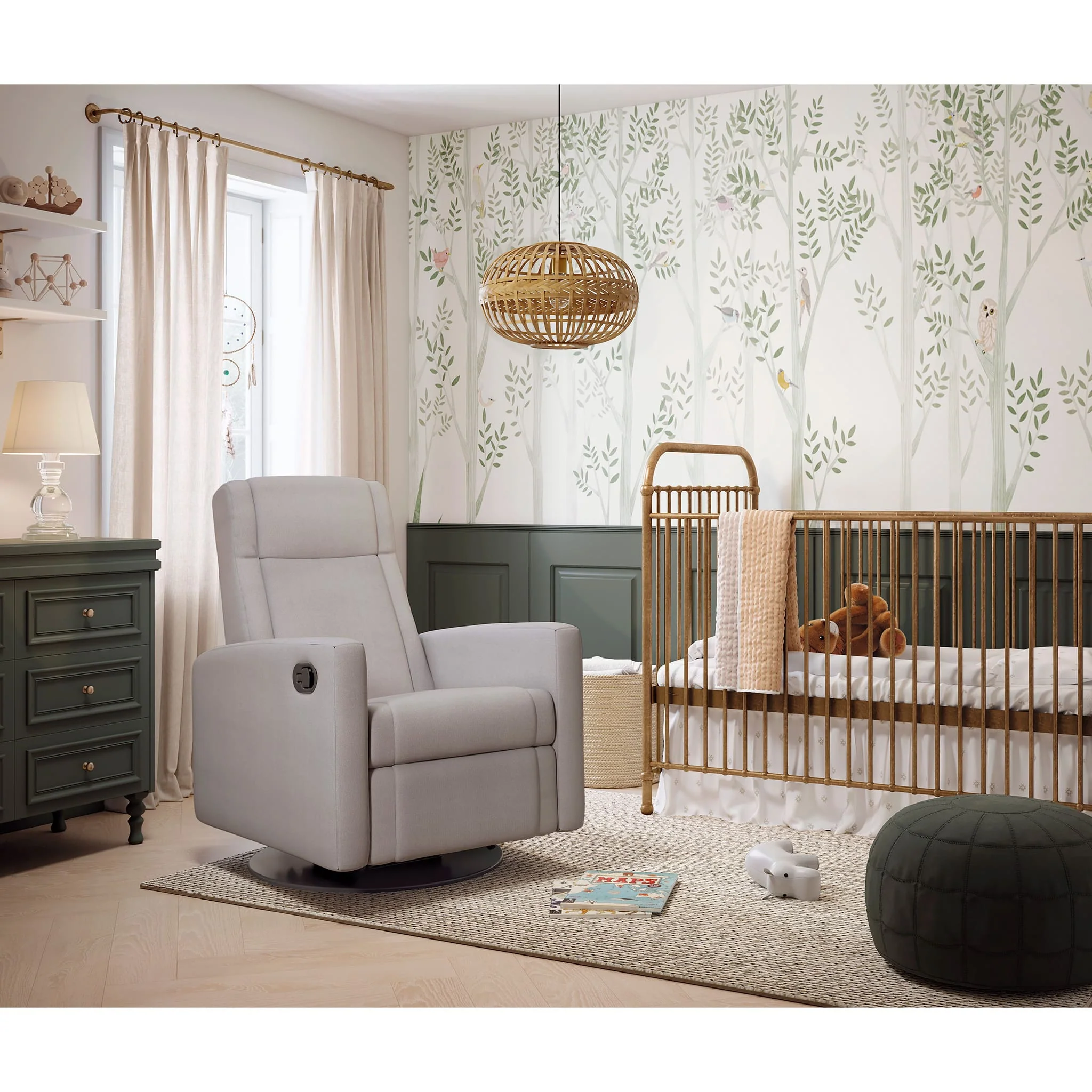 Fauteuil Berçant et Pivotant Nelly - Arlo Pearl / Noir - Image 9